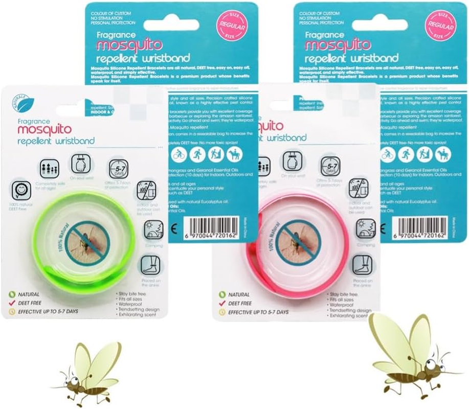 YC-GREHUN Anti-Mosquito Insect Repellent Bracelet with 3 Repellent Bracelets DEET Free Citronella All Natural Pyrethroid Free Insect Repellent Bracelets Waterproof Outdoor Insect Repellent Bracelets Suitable for Adults and Children