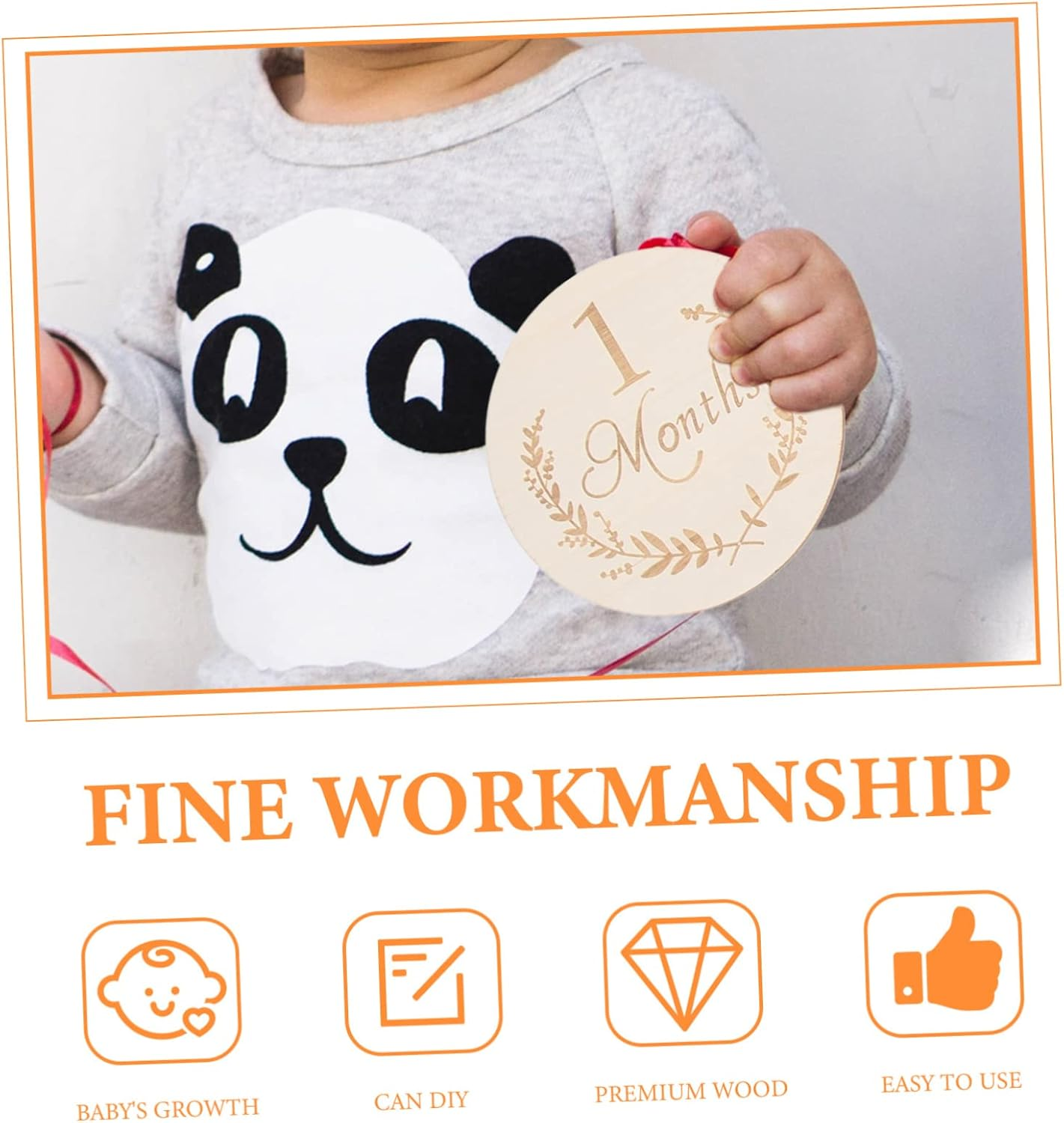 DOITOOL 13Pcs Wooden Slices Baby Milestone Cards Monthly Commemorative Photo Props for Newborn Growth Tracking