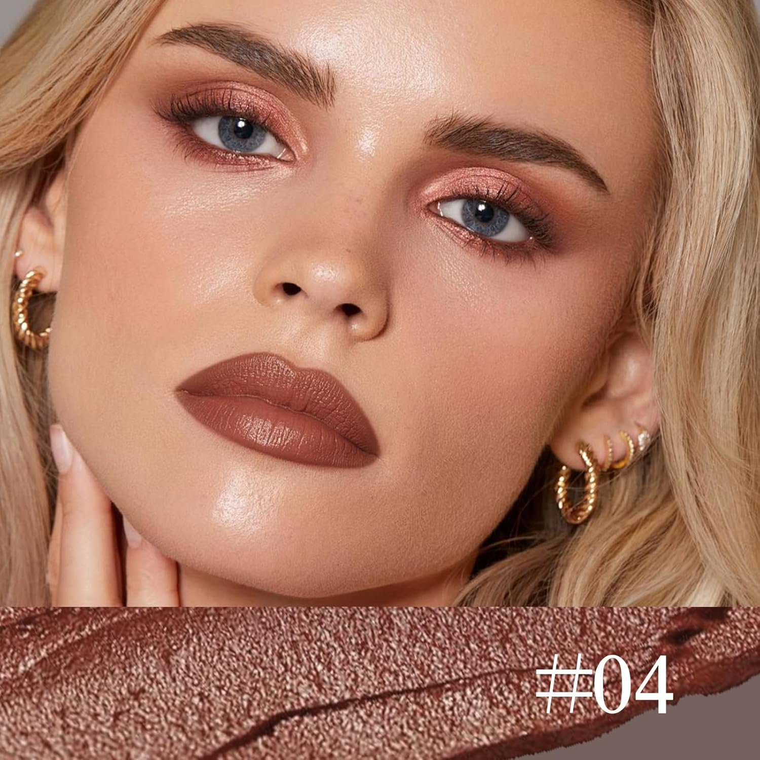 Matte Lip Liner Pencil,Highly Pigmented Retractable Lip Crayon,All Day Wear Nude Lipstick with Sharpener,Waterproof Brown Lipliner image number 2
