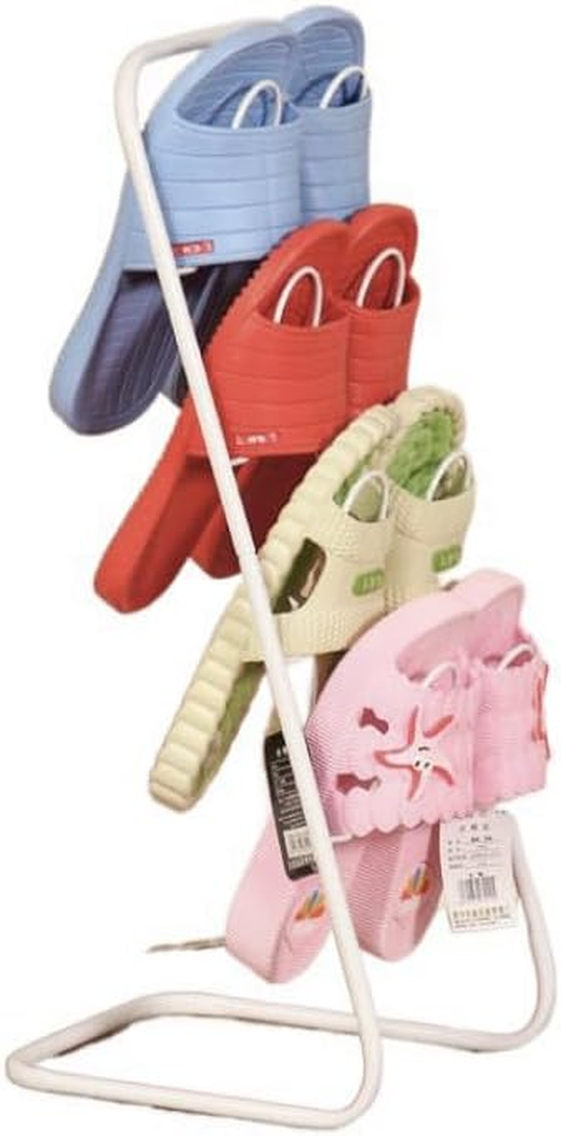 AIMALL Slippers Storage Rack, Creative Wrought Iron Shoe Organizer for Bathroom, Bedroom & Living Room, Removable Draining, Non-Slip, Large Capacity, 9.84 X 9.94 X 23.62In