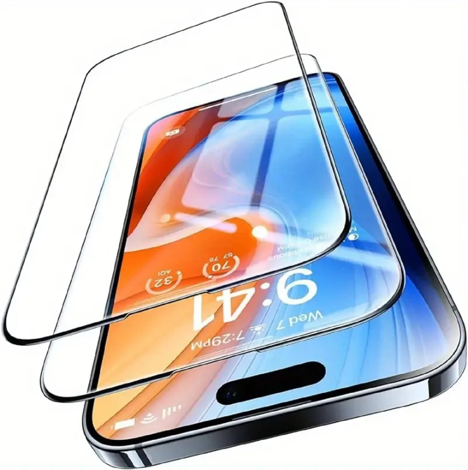 [2 Pack] Tempered Glass Screen Protector for Iphone 14 14Plus 14Pro 14Promax with Installation Alignment Frame (2Pack for Iphone 14) image number 2