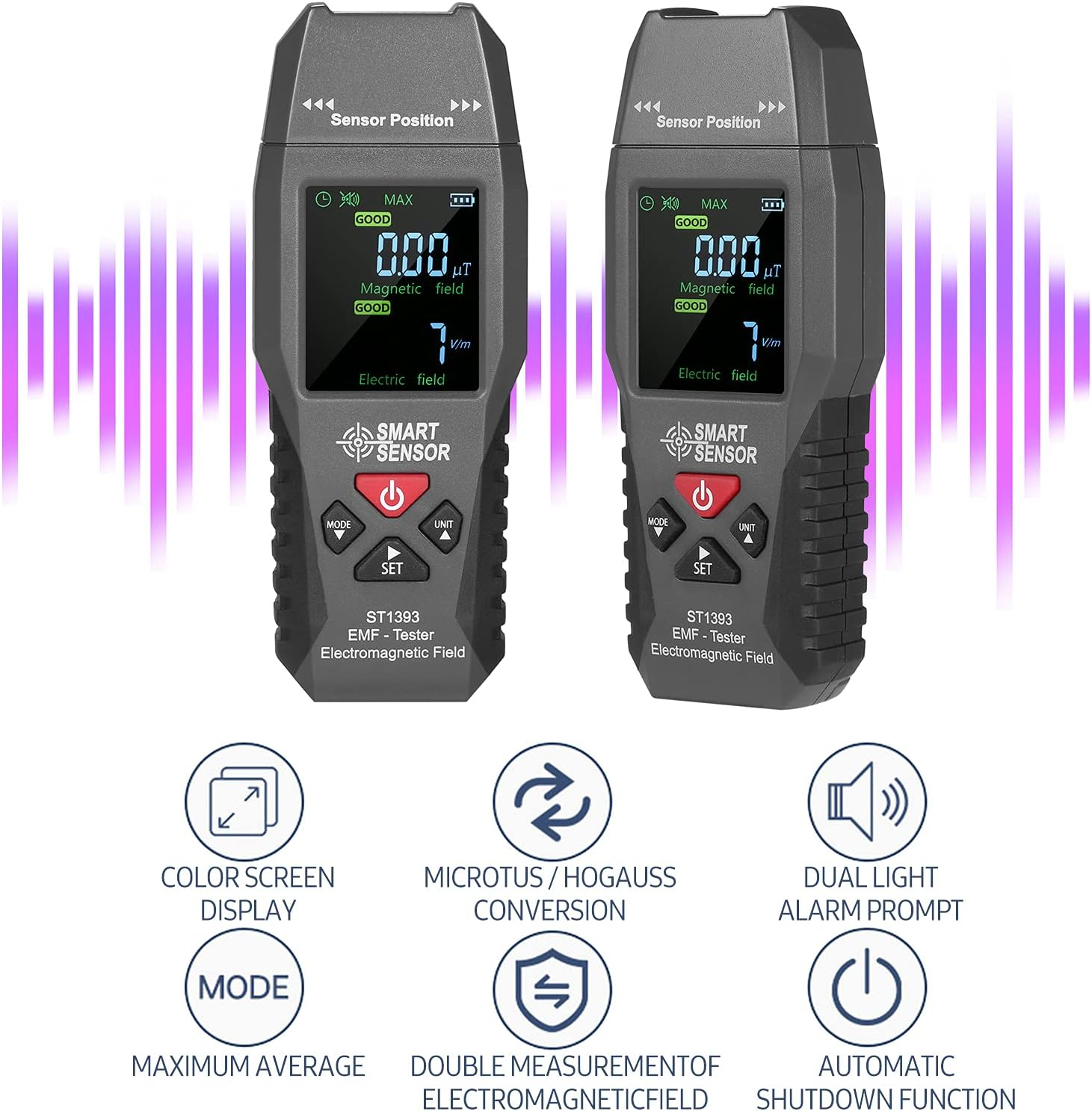 Staright ST1393 EMF Meter Electromagnetic Field EMF Detector Handheld Mini Digital LCD Electromagnetic Field Radiation Tester