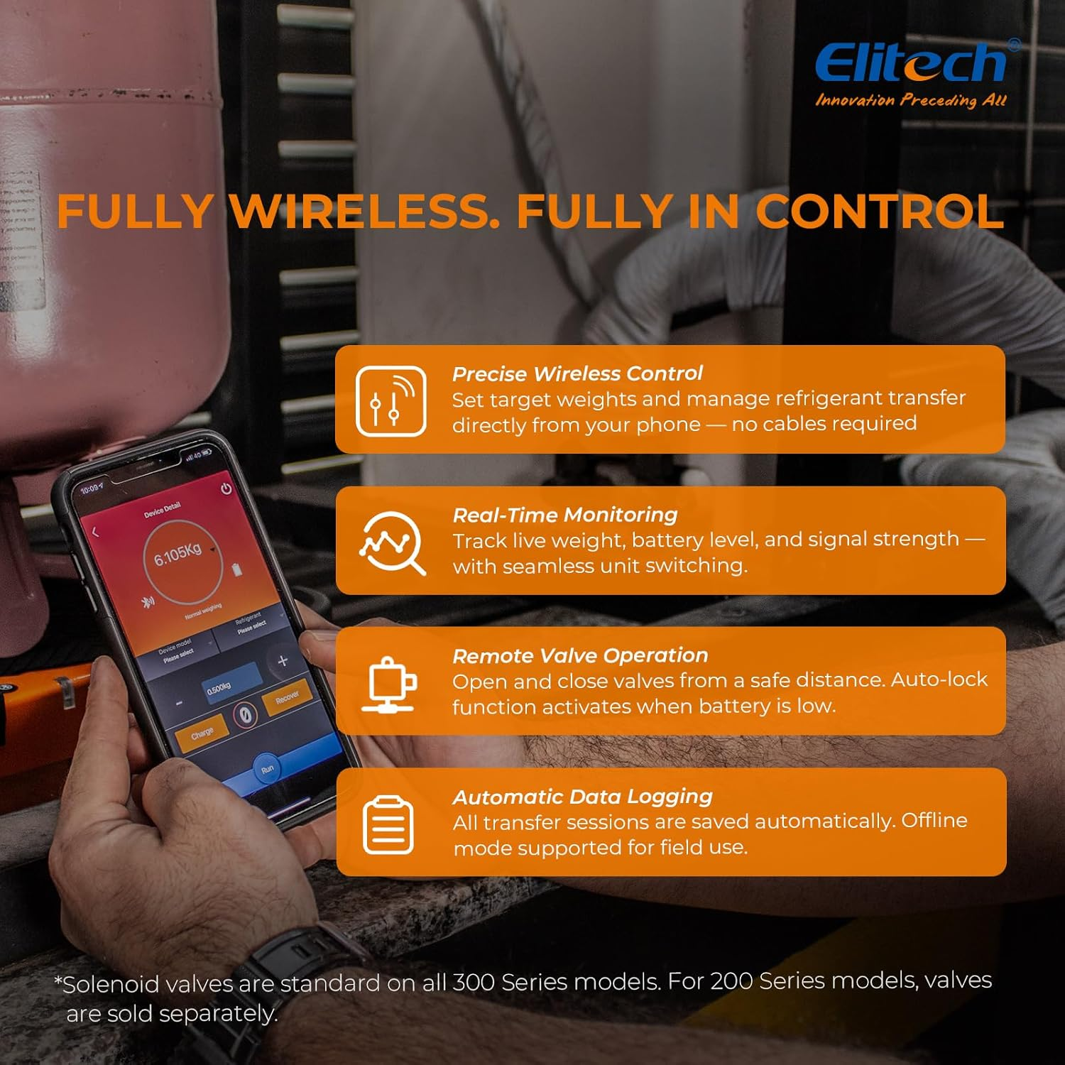 Elitech LMC-210 Wireless Refrigerant Electronic Charging Weight Recovery Scale for HVAC A/C Remote 220 Lbs/100 Kgs image number 4