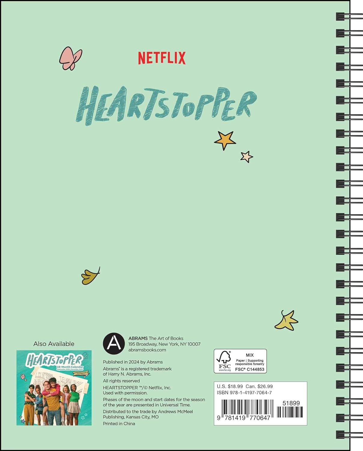 Heartstopper 16-Month 2024-2025 Weekly/Monthly Planner Calendar with Bonus Stick image number 3