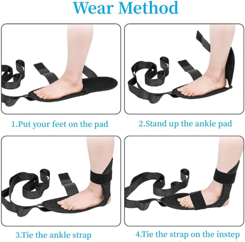 DACUAN Yoga Stretching Strap, Exercise and Leg Lift Straps, Leg and Calf Stretcher Strap with Adjustable Loops, Fascia Stretcher for Physical Therapy, Plantar Fasciitis Relief, Pilates, Dance & Gymnastics image number 3