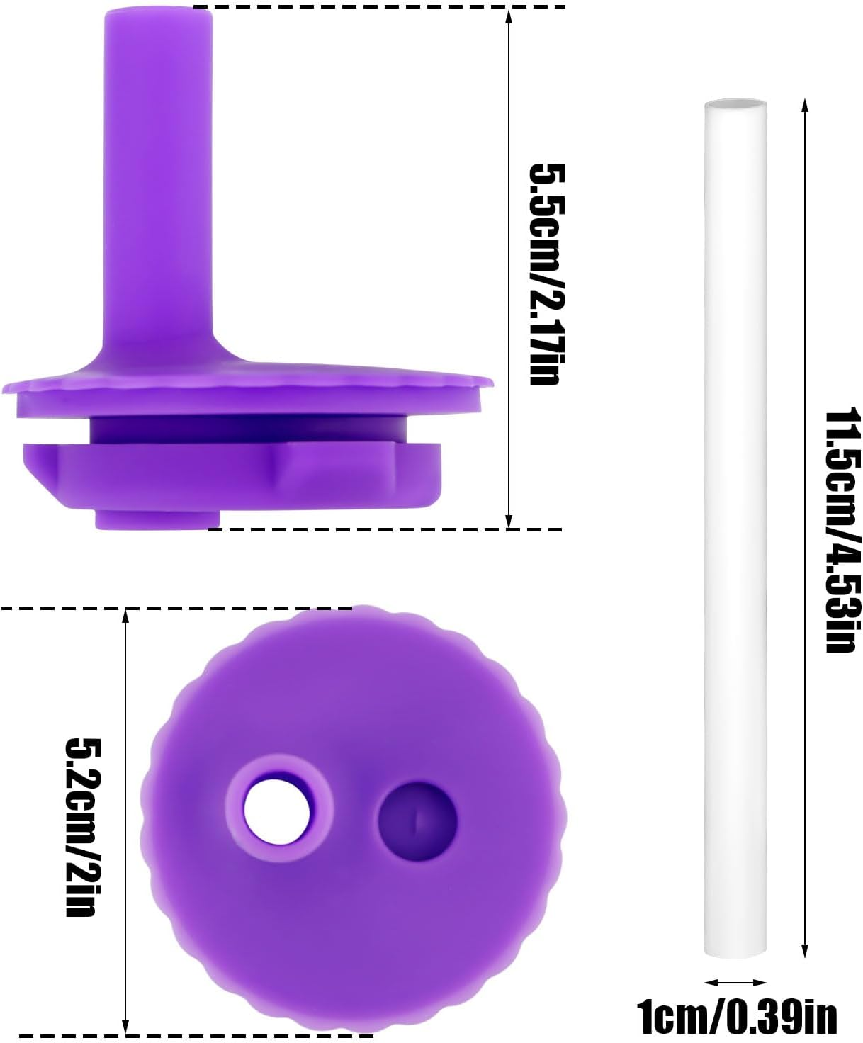 2Pcs Silicone Straw Cover & 2Pcs Plastic Straw, Flower Pattern Flexible Cup Lid Accessories for Owala Kids Insulation Stainless Steel Tumbler 12Oz & Kids Plastic Water Tumbler 15Oz Parts, Bpa-Free image number 3