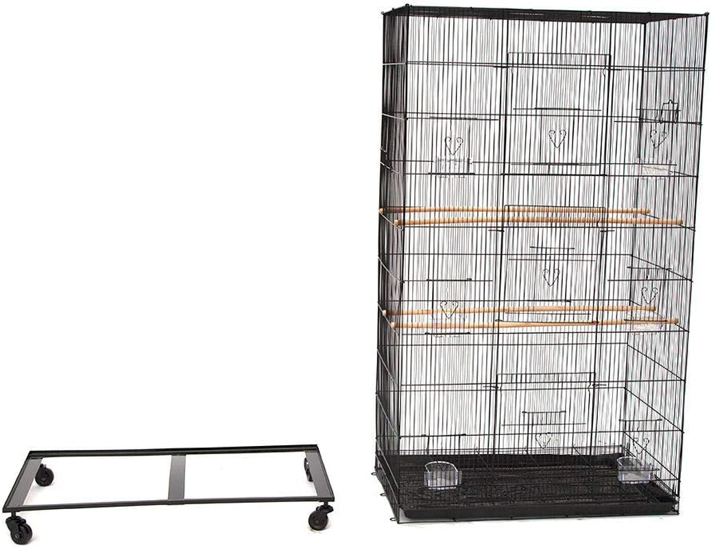 Flight Bird Cage on Castors for Finch Canary Cockatiel Parakeets 75X45X140Cm image number 3