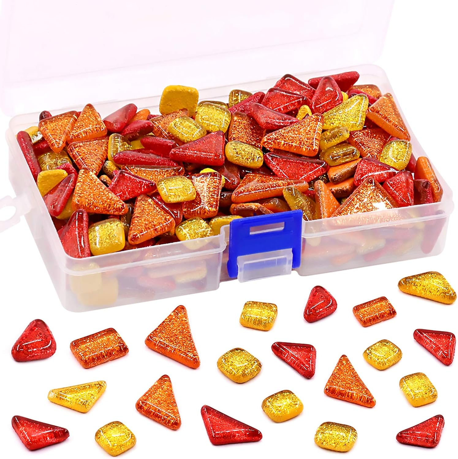 Swpeet 1Ib Glass Mosaic Tiles Pieces Stained Glass for Crafts, Mixed Colors and Patterns (Mosaic Tiles C) image number 5