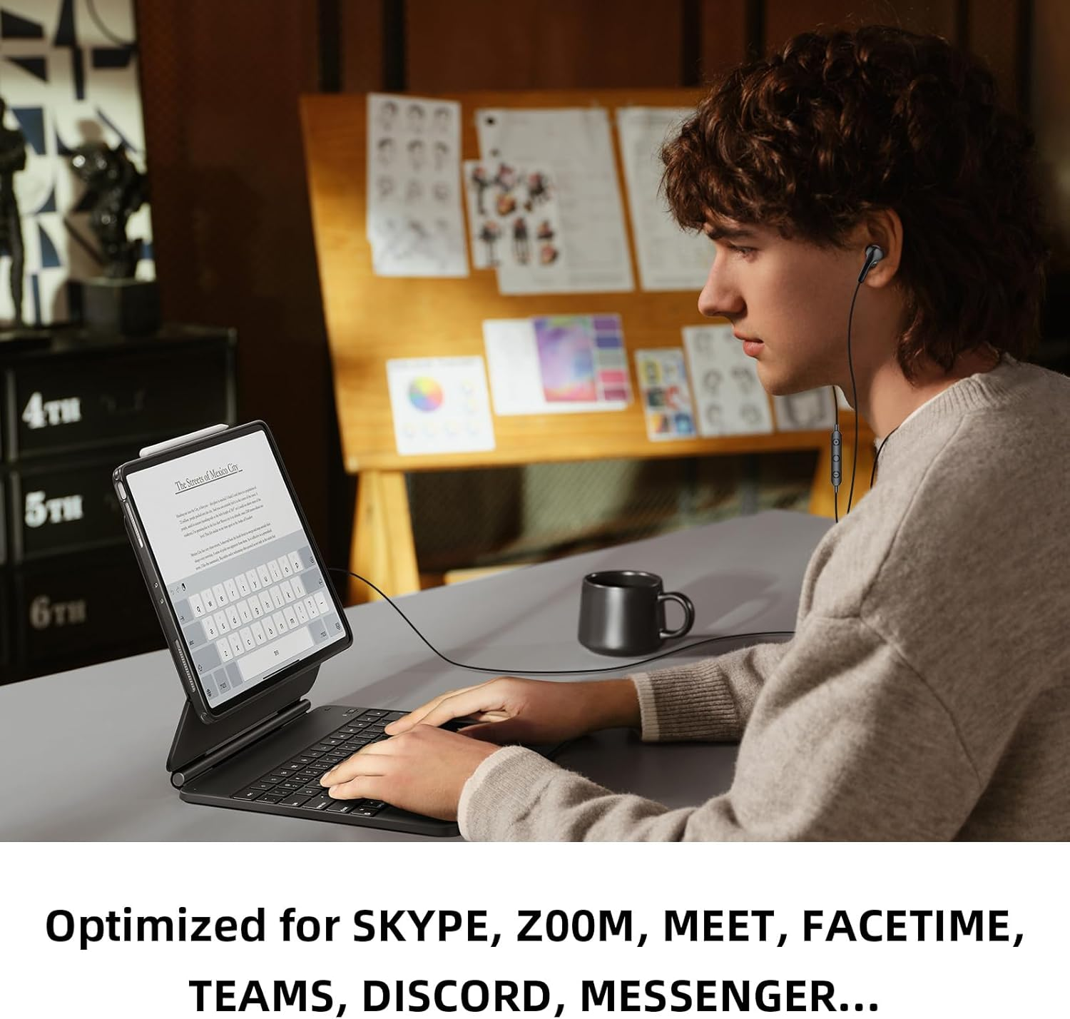 AUX 3.5Mm Wired Earbuds with Mic & In-Line Volume Control Headphones, Crystal Clear Audio Noise Isolation Corded for 3.5Mm Jack In-Ear Buds for Iphone, Samsung, Computer, Laptop, Kids, School Students image number 4