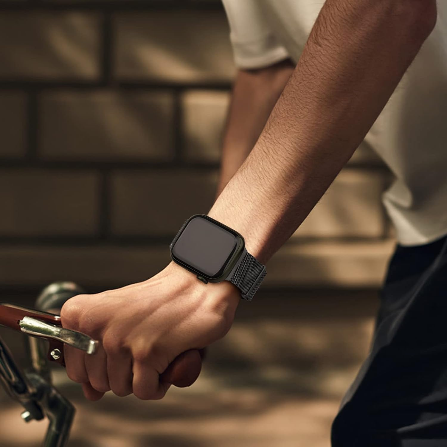 Leonids Metal Bands for Apple Watch Bands 38Mm 40Mm 41Mm 42Mm 44Mm 45Mm 46Mm 49Mm for Women Men, Stainless Steel Mesh Loop Magnetic Clasp Replacement Straps for Iwatch Series 10/9/8/7/6/5/4/3/Se/Ultra image number 4