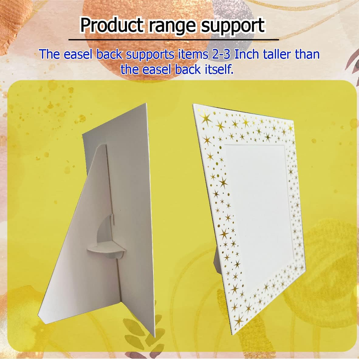 Cororio 60 Pack 5 Inch Self Stick Cardboard Easel Backs, Premium Cardboard Easel Stand for Picture Frame and Art Easel Stand, Use for Photos, Signs, Crafts, (Pack of 60, White)