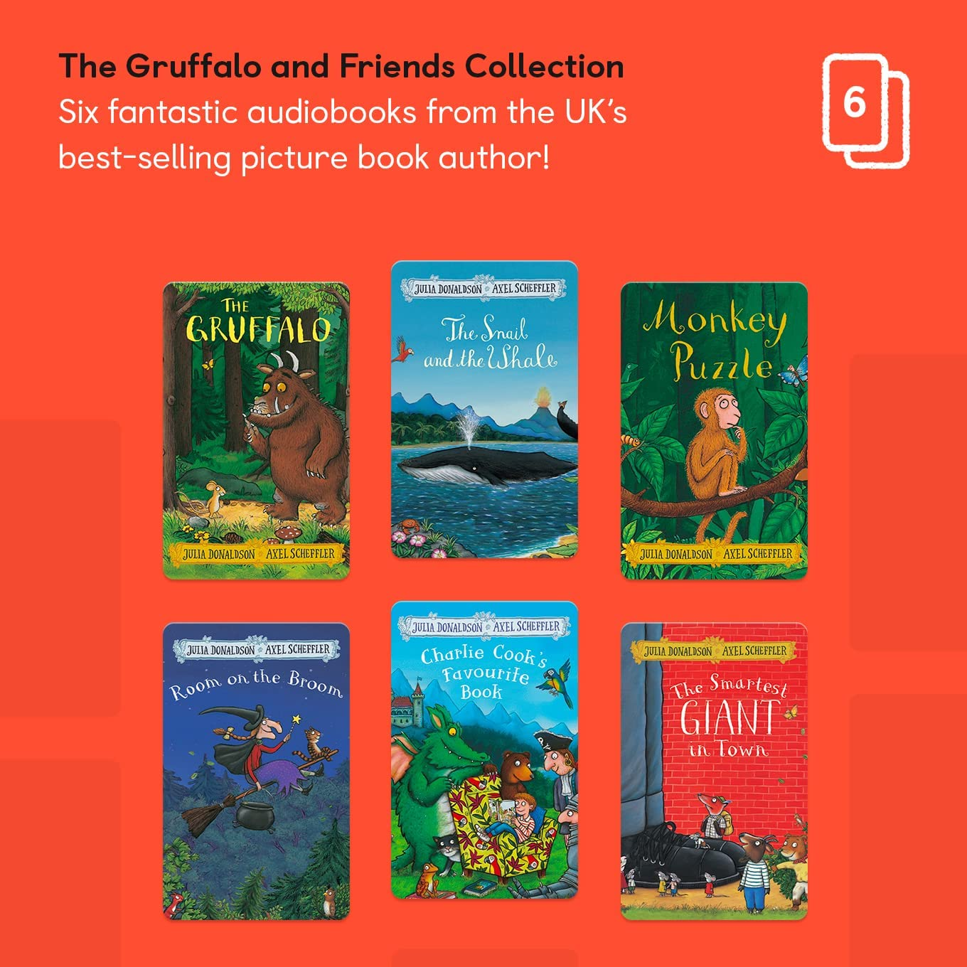 Yoto Gruffalo & Friends Collection by Julia Donaldson &ndash; 6 Kids Audiobook Cards for Use with Yoto Player & Mini All-In-1 Audio Player, Fun Educational Screen-Free Listening for Daytime Bedtime & Travel