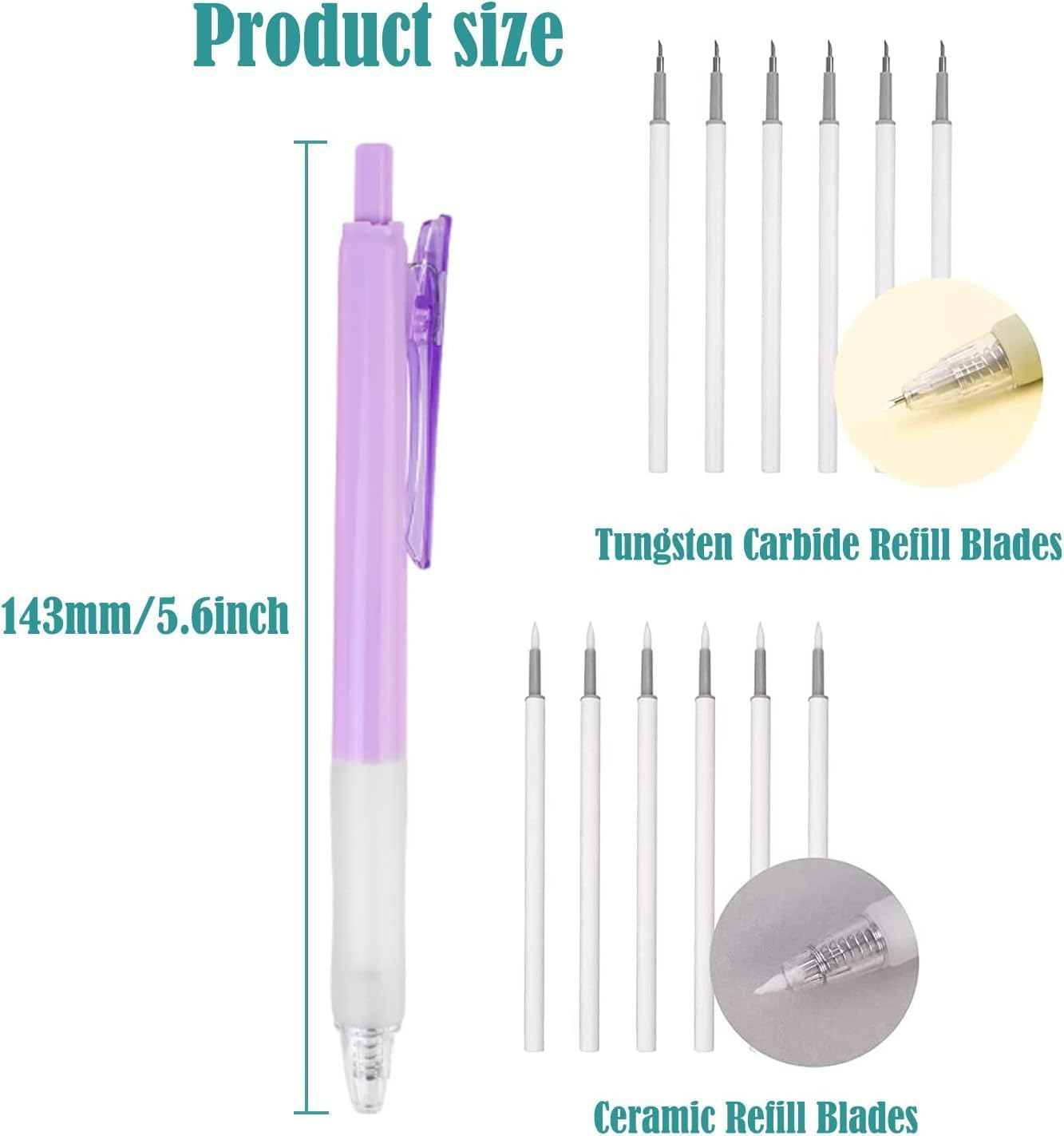 KEWAYO 5Pcs Craft Knife Pen Utility Knife Pen Retractable with 20 Pcs Replacement Blades Precision Paper Cutting Carving Tools for DIY Drawing Scrapbooking image number 2