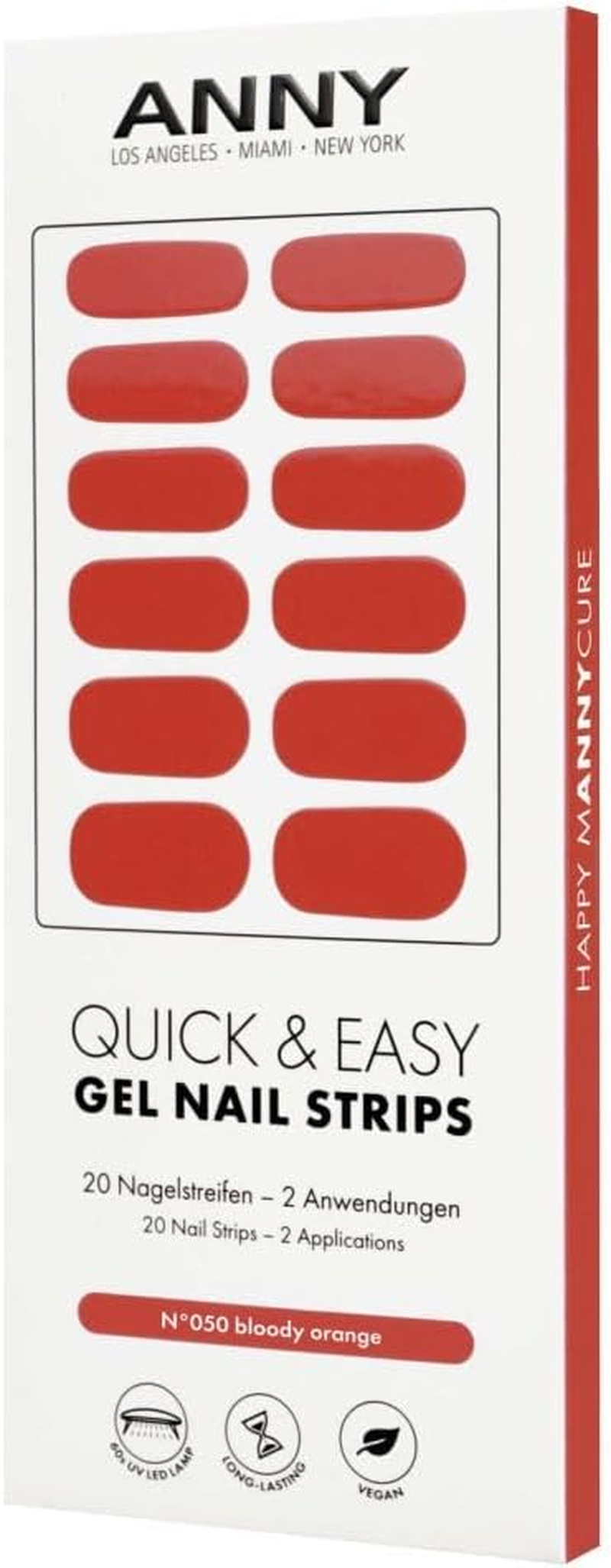 ANNY Gel Nail Strips - UV Nail Wraps for Sticking with UV Lamp, Durable & Splinter Free, Easy to Use, Berry Purple - No. 41