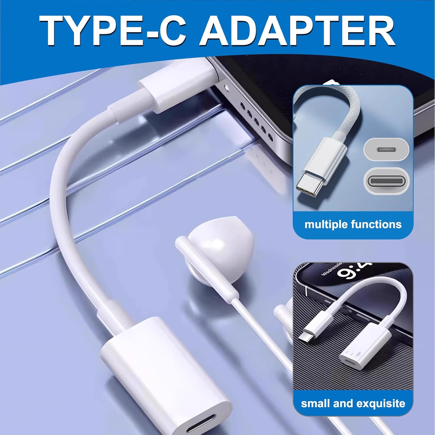 Bushhaven USB C to Lightning Adapter, 3-In-1 Type-C Male to Lightning Female Converter with Phone 16/15/14/13/12, Ipad Pro/Air, Macbook & More, Design for Travel, Work & Daily Use image number 3