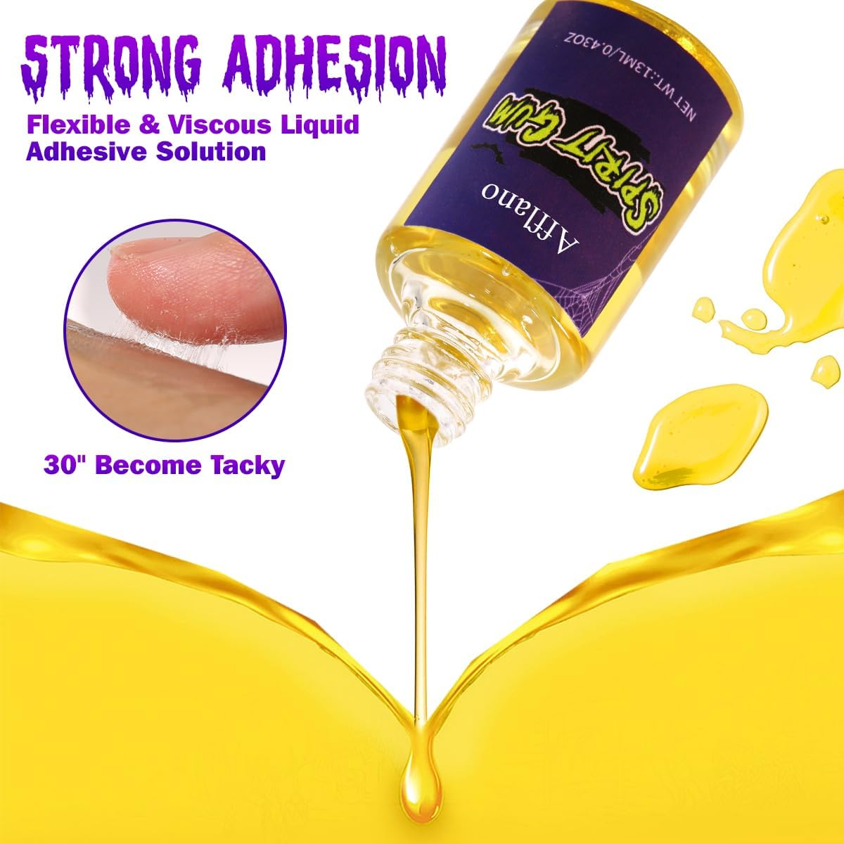 La Catrina 3 Pcs Scar Wax Makeup Kit, Scar Wax + Spatula Tool + Spirit Gum, Halloween Professional Stage Theatrical Theater Zombie Vampire Wound Scary Special Effects Face Body Cosplay Makeup image number 4