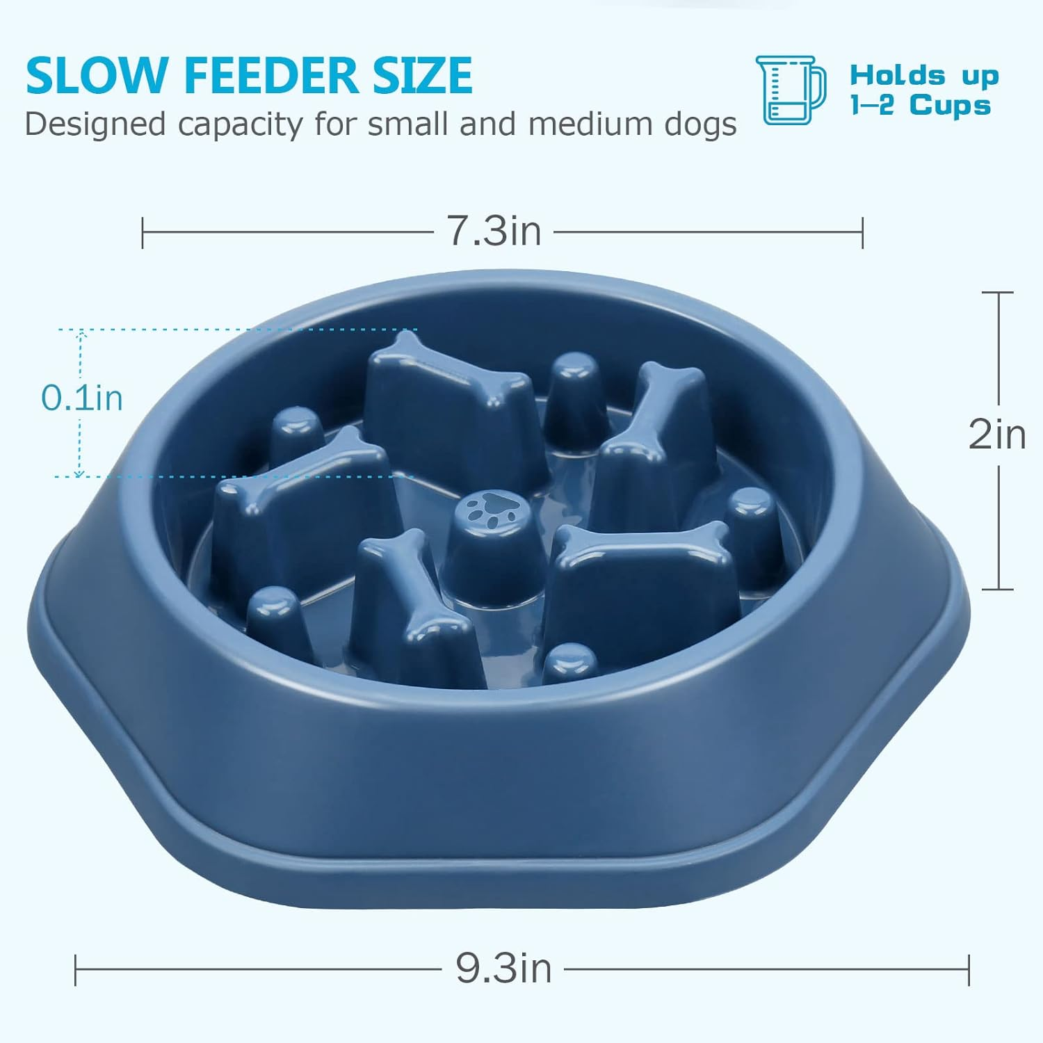 UPSKY Slow Feeder Dog Bowl - Anti-Chocking, Interactive Puzzle Bowl for Slow down Eating, Anti-Slip, Bloat Stop Maze, Small Medium Dogs image number 1
