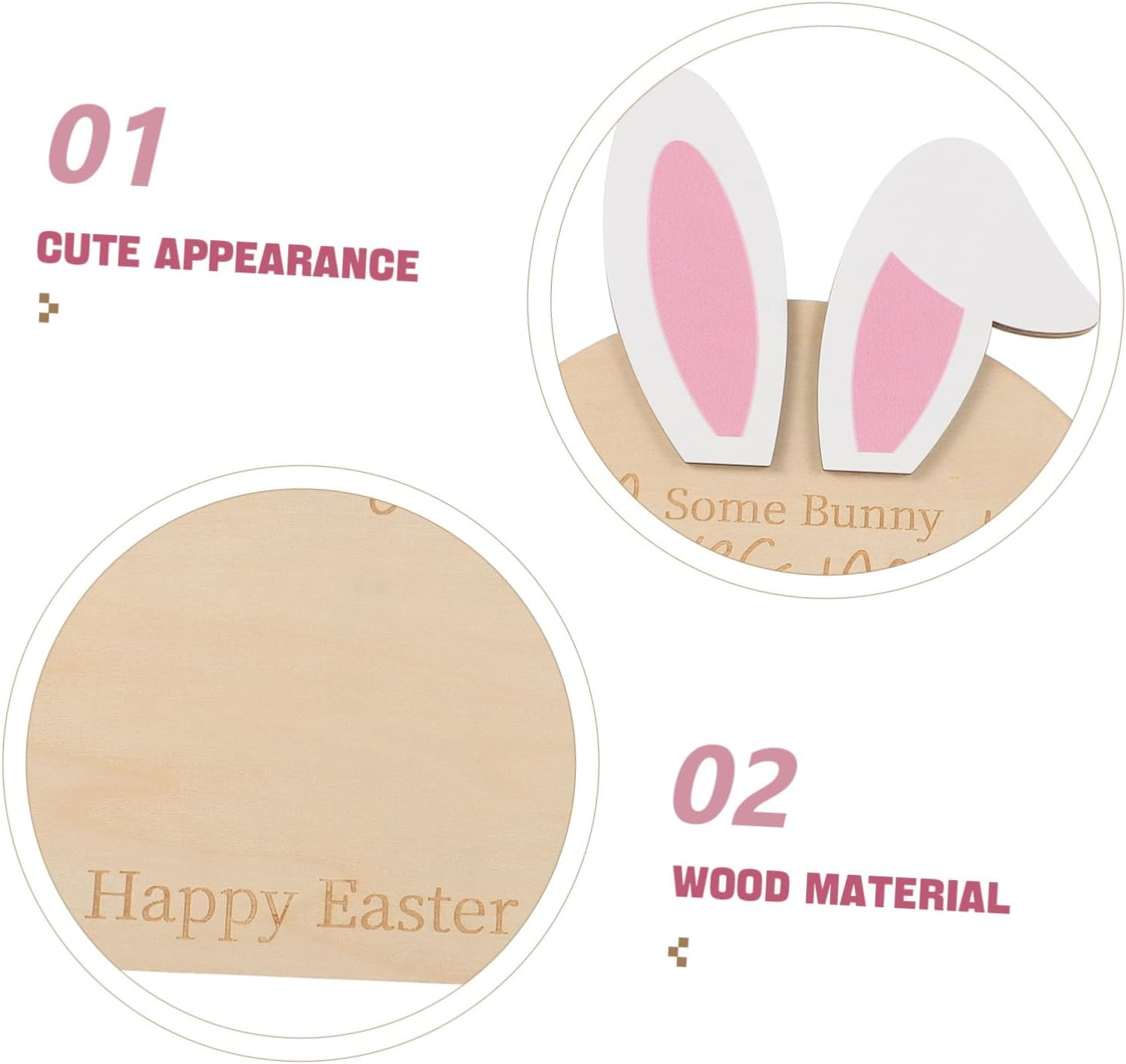 Yardwe Bunny Footprint Keepsake DIY Ornament Durable Wooden Frame for Newborn Hand and Footprint Plaque Decor for First Easter and Shower Memories image number 3