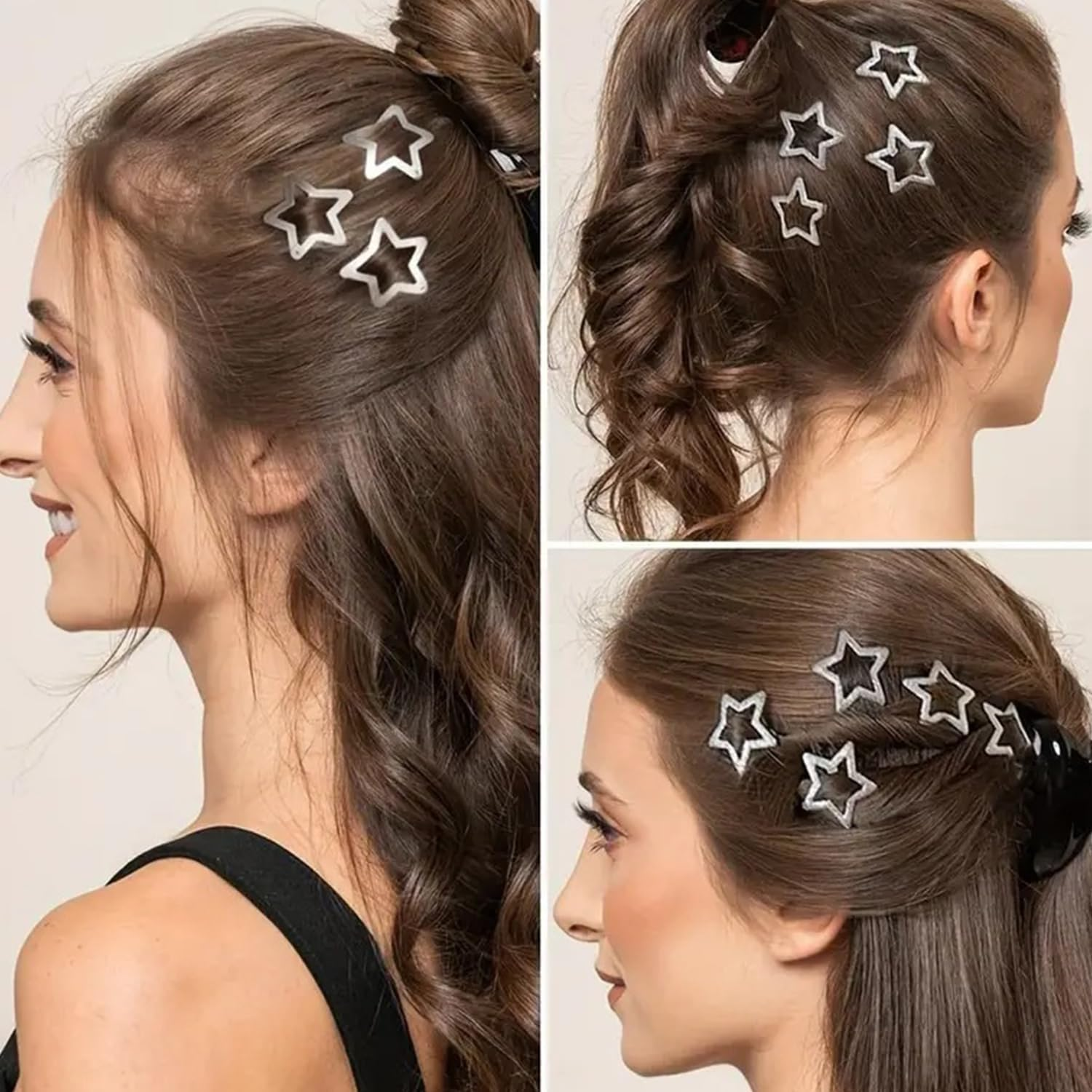 20 Star Shaped Hair Claws Metal Spring Clip Hair Clips Cute Headwear Y2K Hair Accessories image number 4
