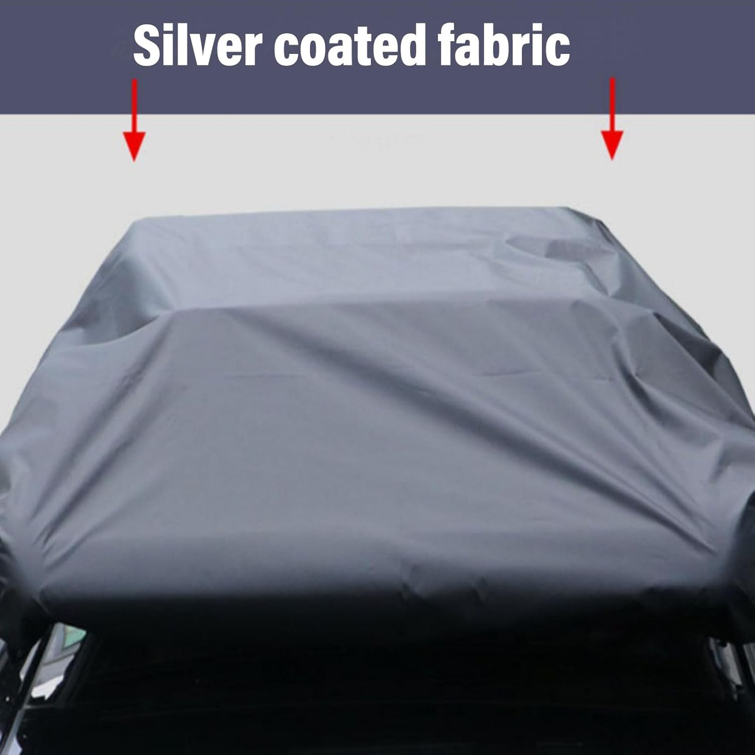 Car Roof Box Cover, Car Roof Cargo Cover Car Top Luggage Rack Cover Waterproof 210D Silver Oxford Cloth for SUV Travel with Adjustable Drawstring Storage Bag (230 * 145Cm) image number 2
