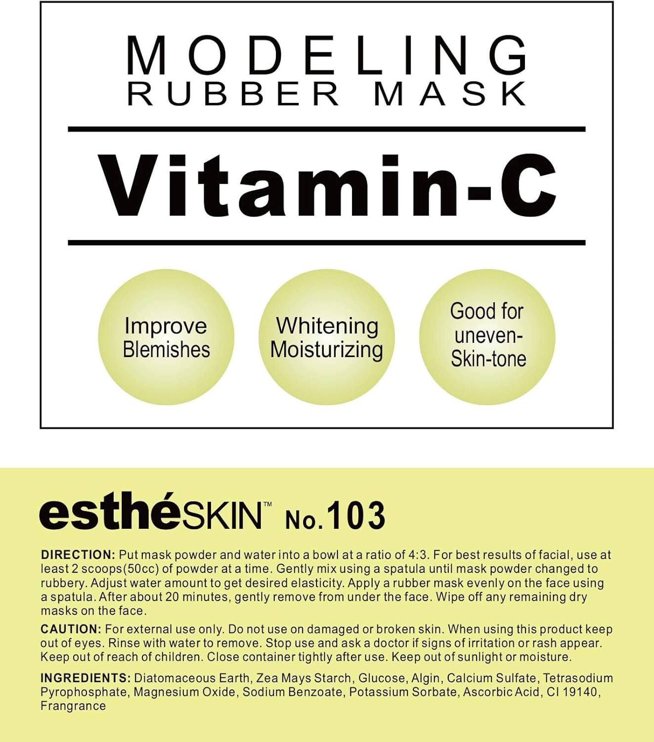 (2 Pack) Estheskin No.103 Vitamin-C Modeling Mask Powder for Professional Facial Treatment, 35 Oz. image number 4