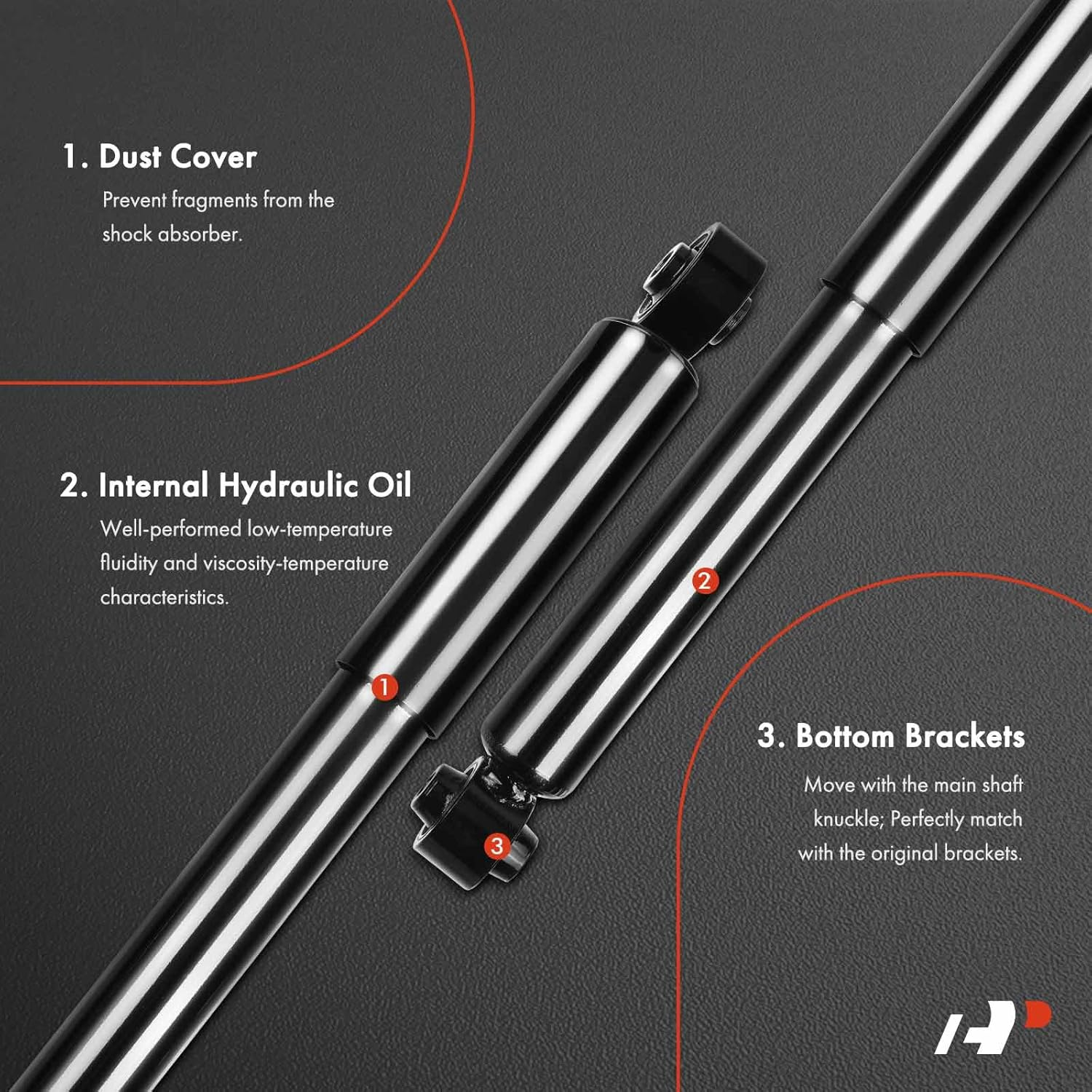 A-Premium Rear Shock Absorbers Compatible with Toyota Highlander 2014-2022, Sienna 2021-2025 & Lexus Rx350/Rx450H 2010-2022, Rx350L/Rx450Hl 2018-2022, 2-PC Set image number 5