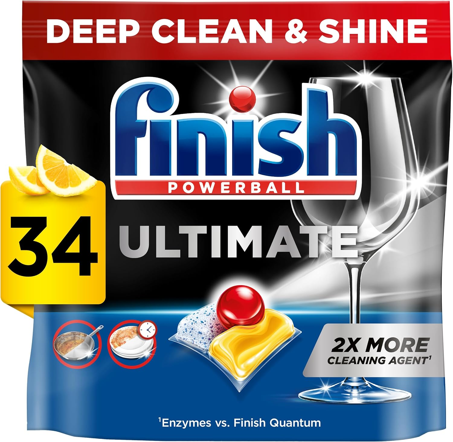 Finish Ultimate Dishwashing Tablets Lemon 34 Pack image number 2