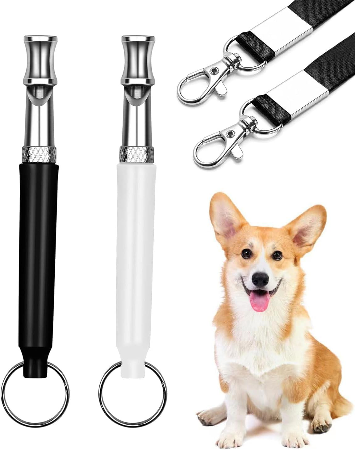 AORHOFJ 2 Pack Dog Whistle against Barking, Used for the Back Call, Dog Whistle against Barking, Dog Whistle High Frequency Silent, Adjustable Dog Whistle against Barking, with Lanyard image number 4