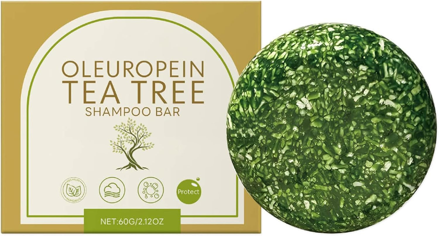 Yizyif Tea Tree Oil Shampoo Bar - Hydrating and Moisturizing Plant-Based Cleanse for Dry Hair Care Green One Size image number 3