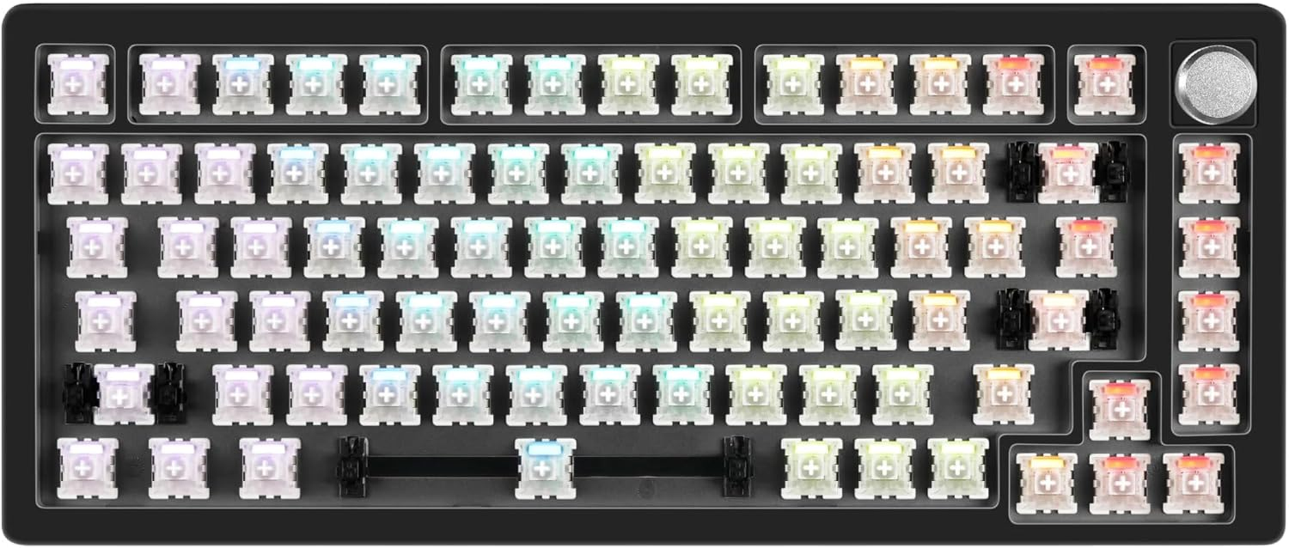 Drunkdeer A75-Mechanical-Keyboard, TKL Gaming Keyboards, Hyper Fast Magnetic-Switch, RGB Wired USB Compact 82 Keys with Knob Black