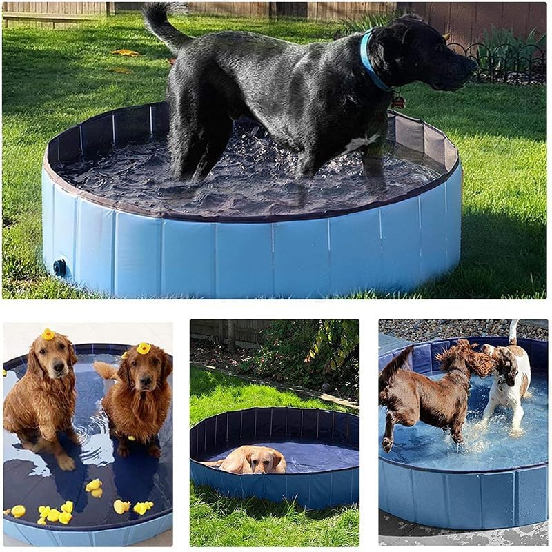 Dog Pool Foldable Pet Pool Dog Swimming Pool Pet Swimming Pool PVC Non-Slip Pool for All Kinds of Pets (32X8In) image number 2