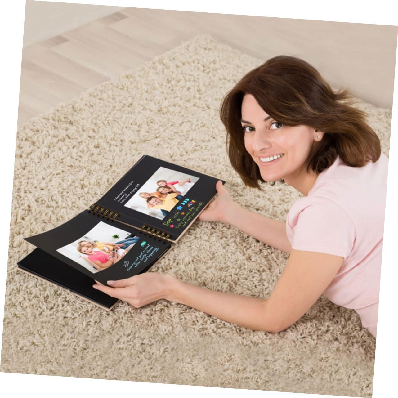 Cabilock DIY Photo Scrapbook Album Handmade Travel Photo Book for Vintage Design with Craft Supplies Cover for Memorable Moments