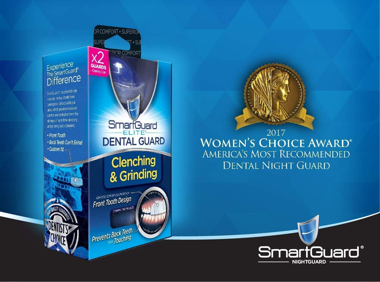 Smartguard Elite Dental Guard (2 Guards) + Storage Case & 2 Months of Cleaning Crystals - TMJ Dentist Designed Night Guard for Clenching & Grinding. Made in USA image number 5
