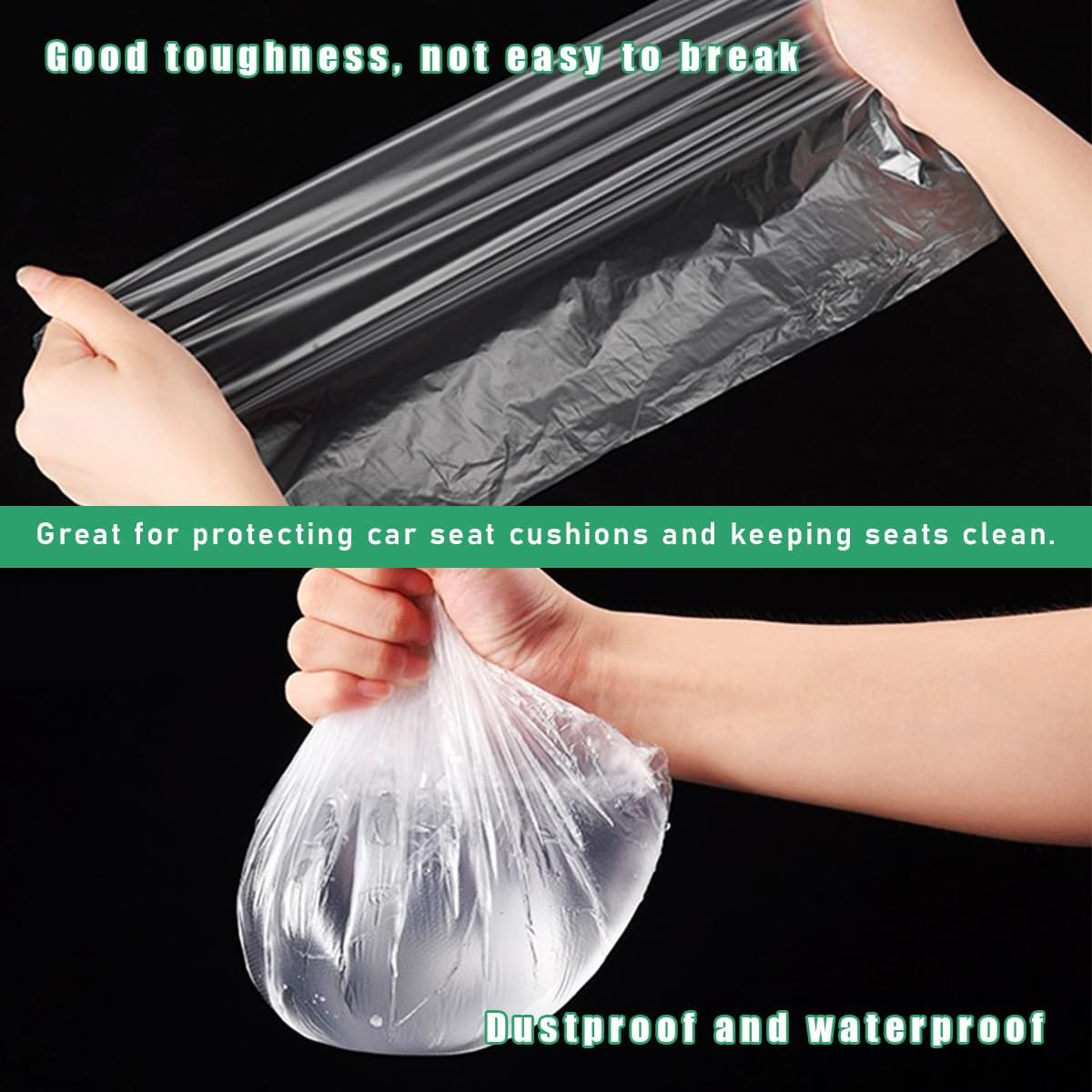 Povtii 100 PCS Disposable Car Seat Covers, Dustproof Plastic Auto Seat Protective Covers, Universal Clear Vehicle Seat Protector for Airplane Seats, Salon Chairs, Car Accessories