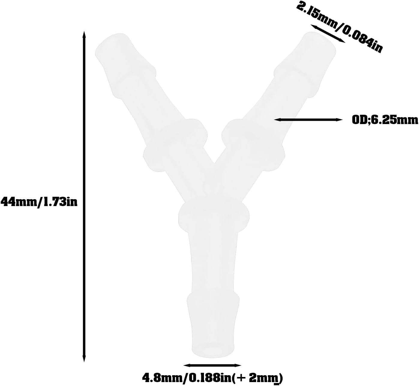 SING F LTD 12Pcs 4.8Mm Aquarium Air Pump Connectors 3/16" Y-Shaped Airline Tubing Connectors Aquarium Air Valve for 3/16 Inch Air Line