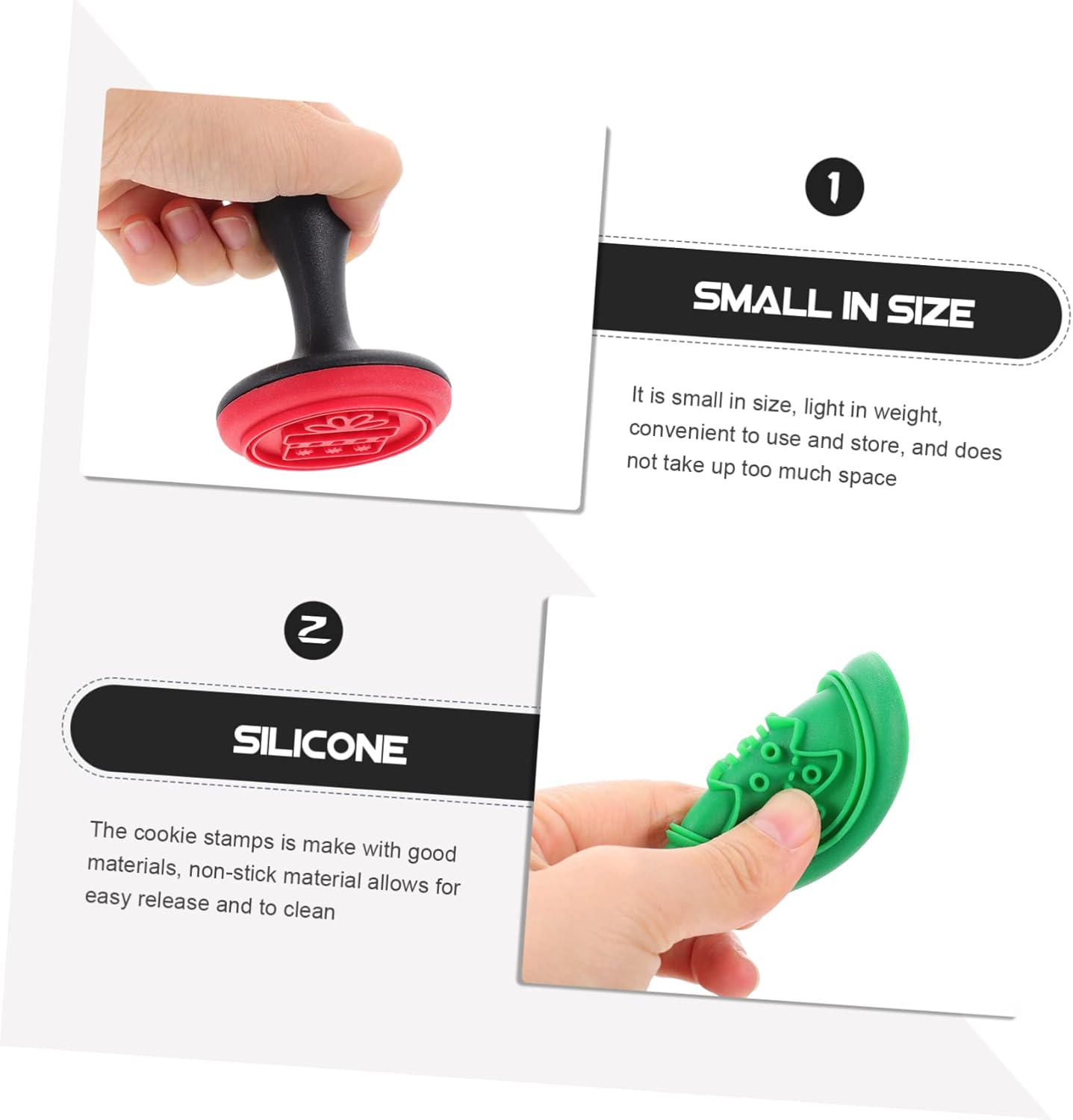 MAGICLULU Silicone Cookie Stamp Mold for Christmas Baking Cookie Stamps Molds Biscuit for Home DIY Baking Tools Random Style image number 2