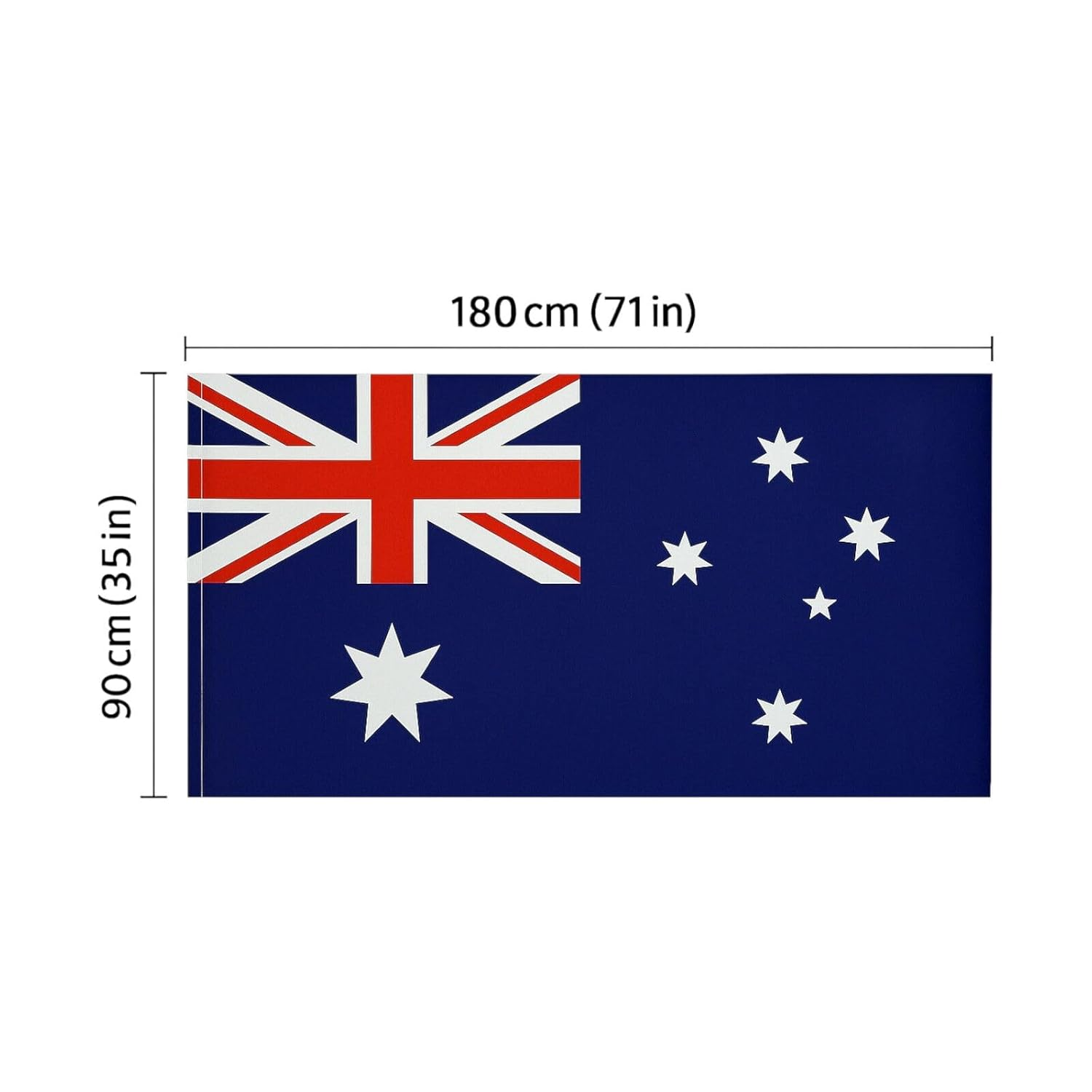 180X90Cm Australian Flag &ndash; Premium Outdoor Aussie Flag for National Pride & Sports, Heavy-Duty, Fade-Resistant, with Eyelets, Perfect for Australia Day Celebrations (1) image number 5