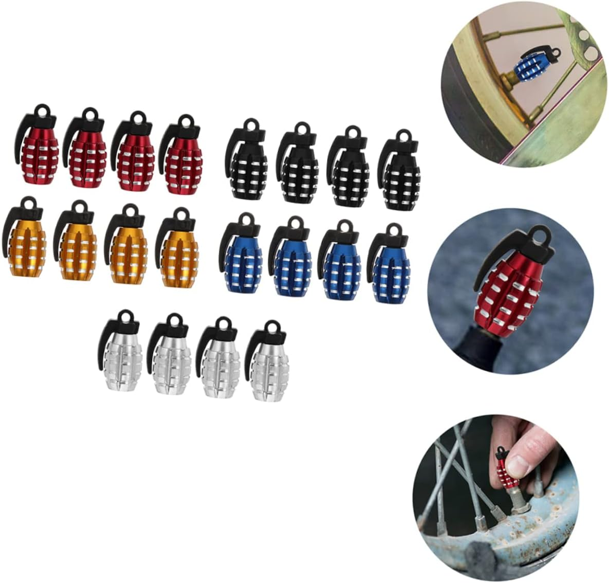 PLAFOPE Car Valves Stem Caps 20Pcs Universal Design Prevent Leakage Tire Caps for Cars Trucks Motorcycles Bicycles image number 6