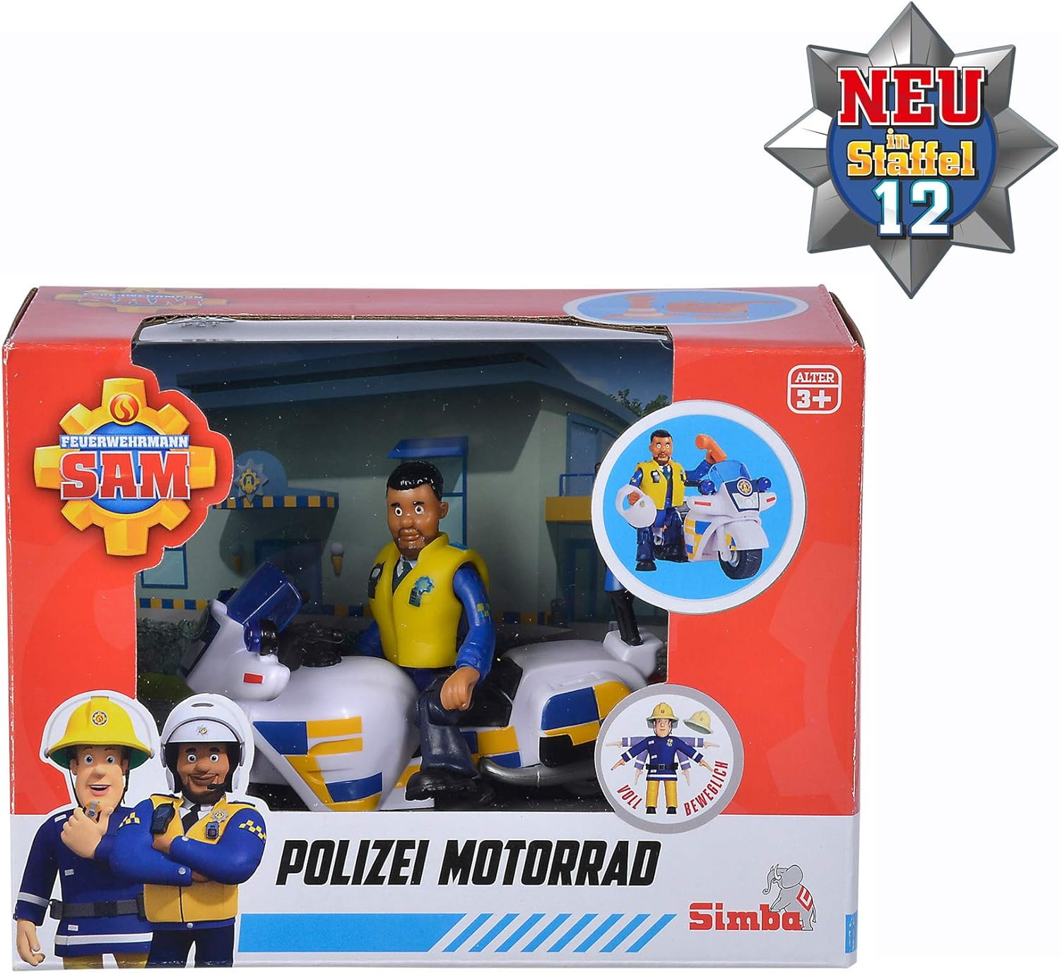 Sam Polizei Motorrad Mit Figur