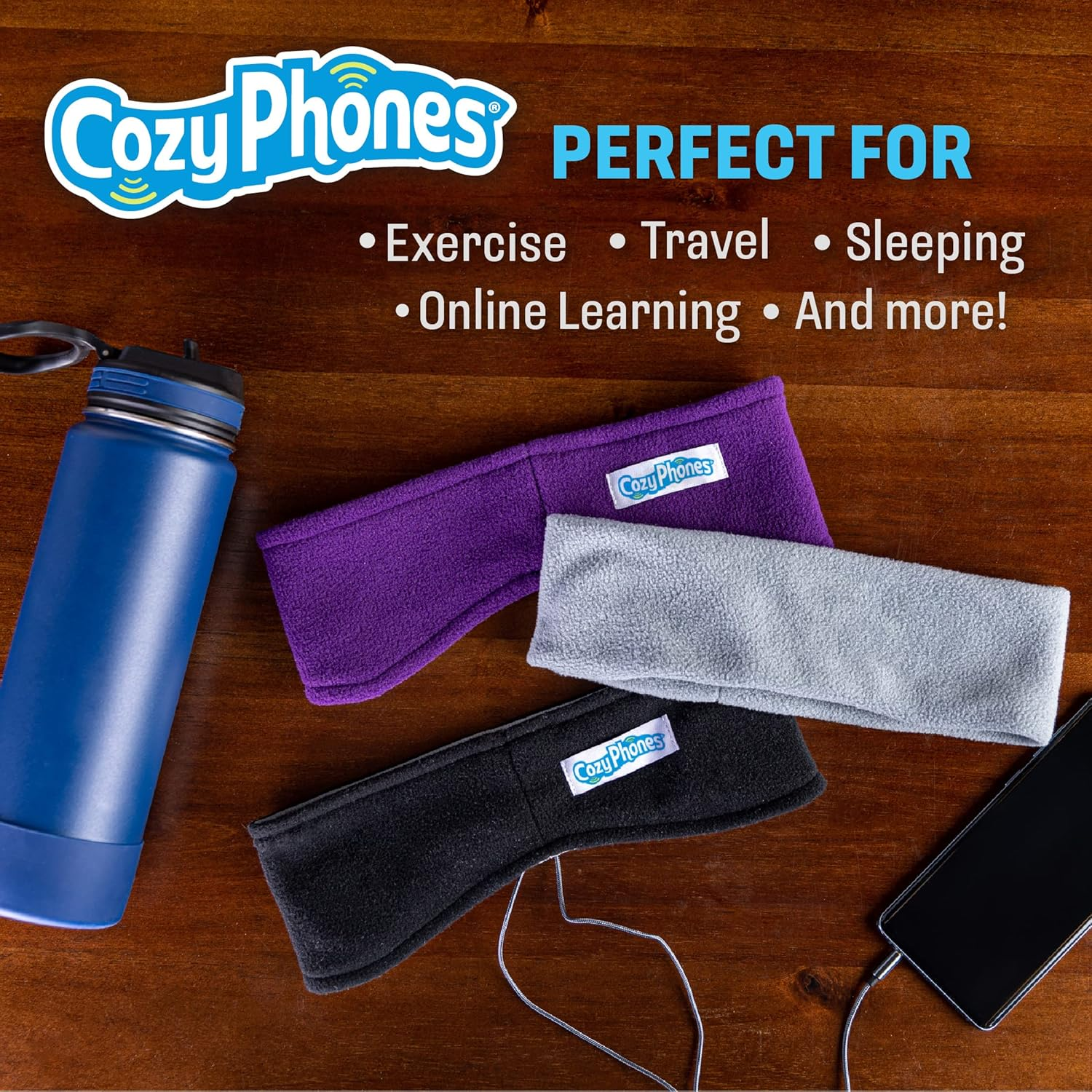 Cozyphones Sleep Headphones - New Contour Series with Cool Mesh Lining & Ultra Thin Earphones - Perfect for Air Travel, Meditation, AMSR & Insomnia - Gray image number 6