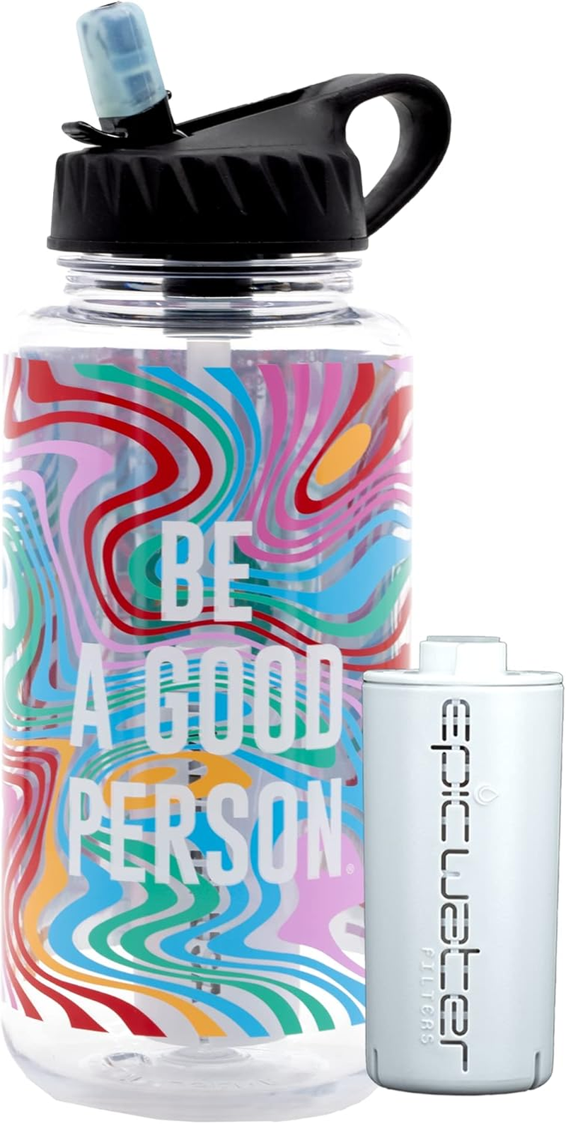 Epic Water Filters Nalgene OG Water Bottle with Filter, USA Made, BPA Free, Removes 99.99% Tap Water Contaminants, Forever Chemicals, Sailing One Life Art, 48 Oz