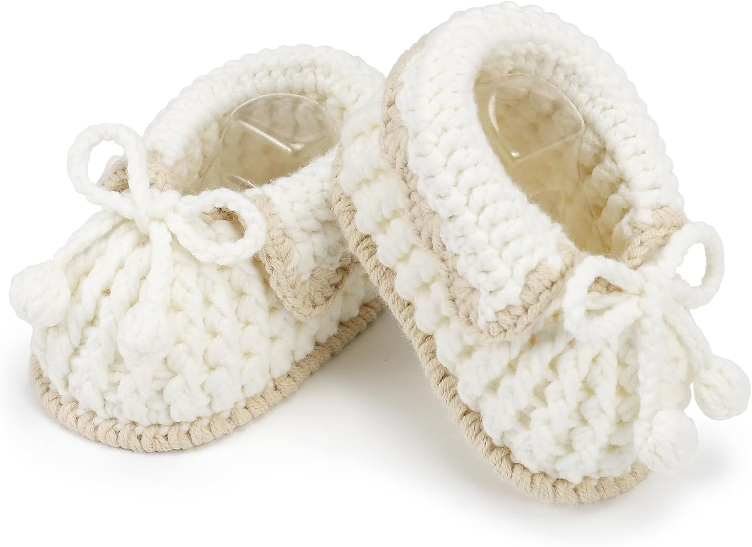 KARUNEL Baby Booties Newborn Sock Shoes Hand Crochet Knit Cotton Bootie Soft Cozy Ankle Boots for Infant Boys Girls