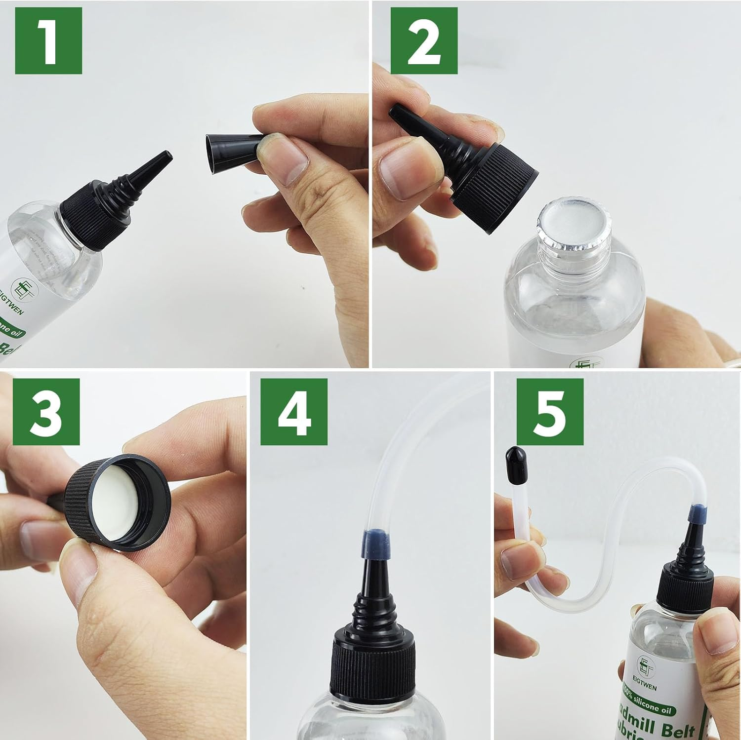 EIGTWEN 2 X 125Ml Treadmill Lubricant for Belt, 100% Silicone Treadmill Oil, High Temperature Resistant Stable Treadmill Belt Lubricant, Treadmill Lube Suitable for Most Types of Treadmills image number 3