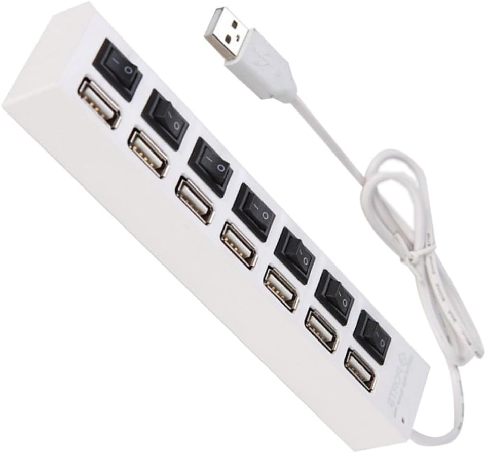 7 Laptop USB HUB Practical USB Splitter Daily Use USB HUB High Splitter Plug Four-Port USB Individual Hub Ultra Thin Laptop USB Hub for Laptop Portable White Socket image number 4