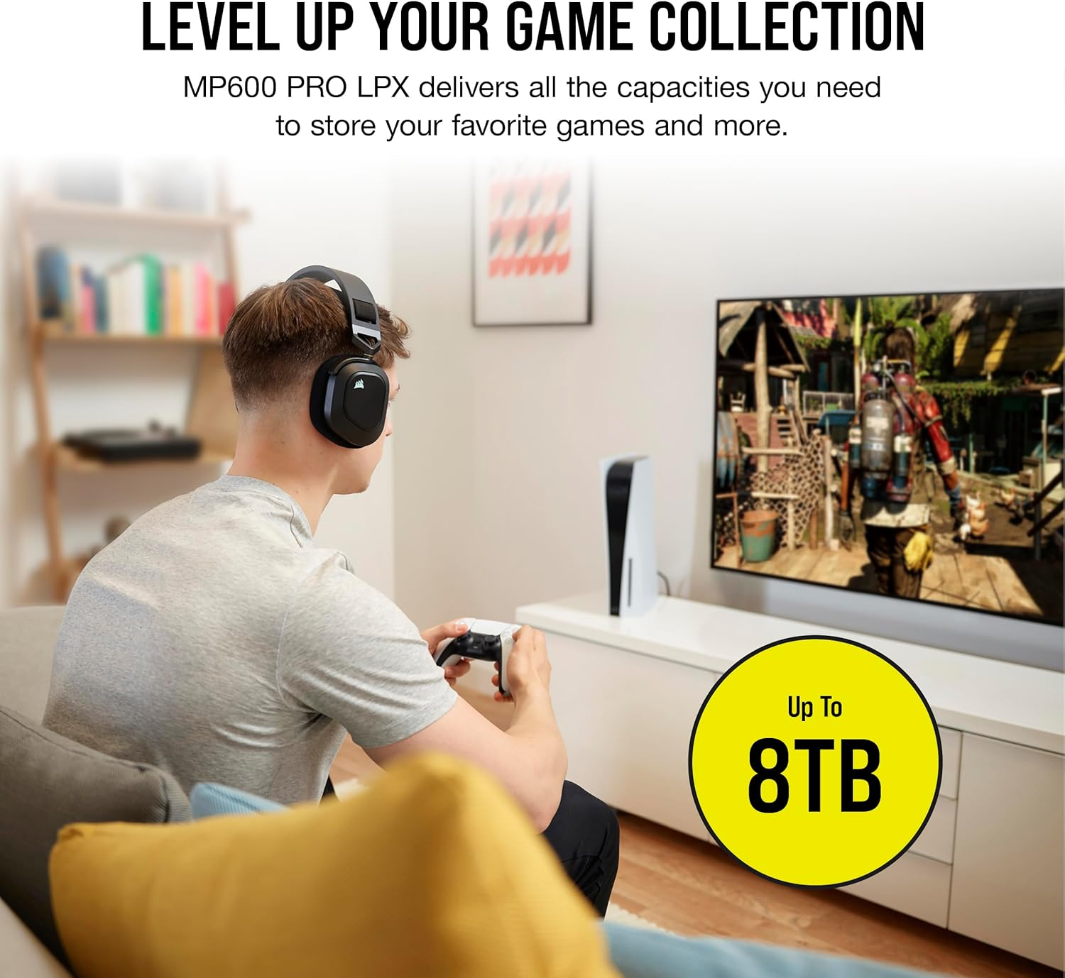 CORSAIR MP600 PRO LPX 2TB M.2 Nvme Pcie X4 Gen4 SSD - Optimised for PS5 (Up to 7,100Mb/Sec Sequential Read & 6,800Mb/Sec Sequential Write Speeds, High-Speed Interface, Compact Form Factor) Black image number 3