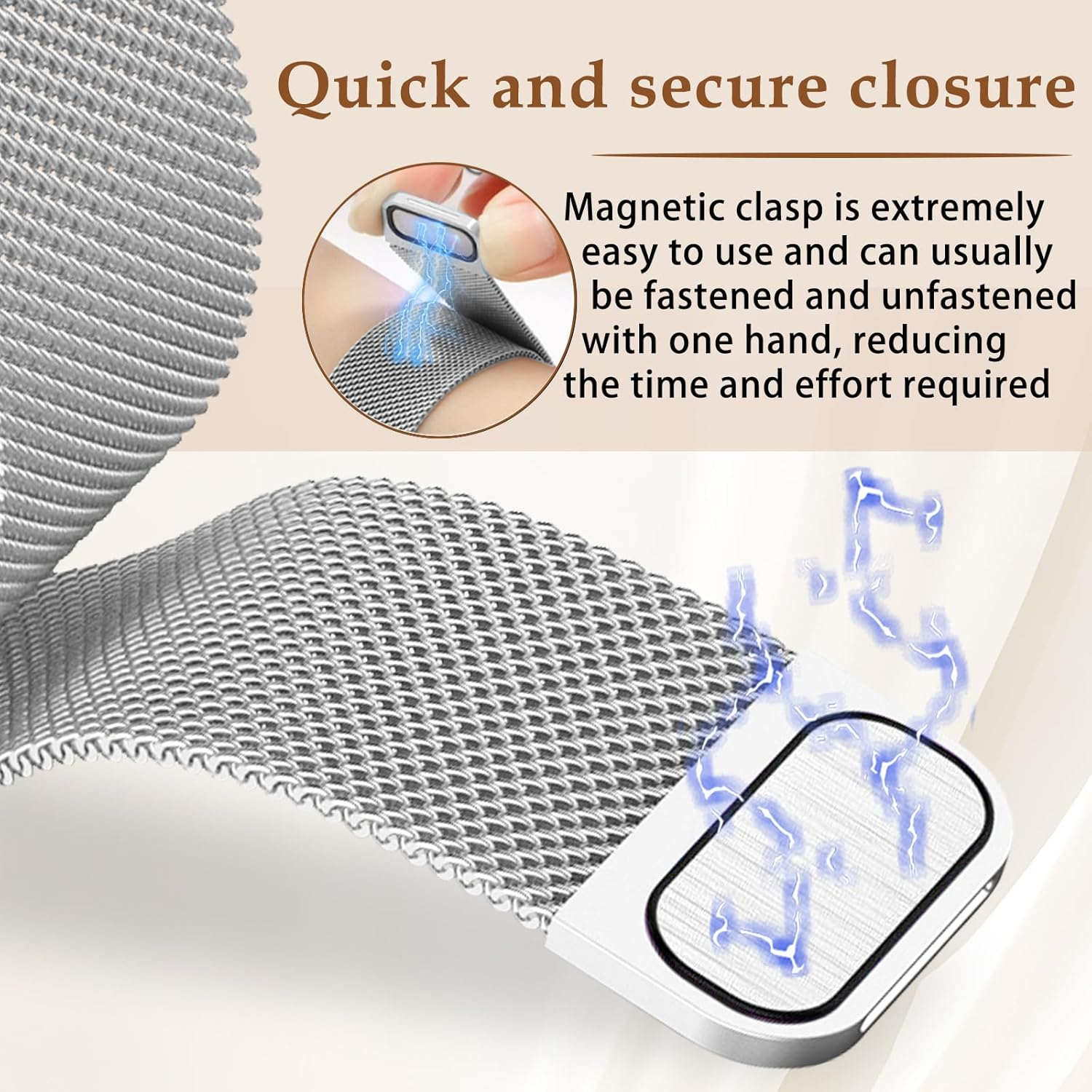 Yealred 22 Mm Metal Strap Compatible with Xiaomi Watch S4 / S4 Sport / S3 / S2 /S1, Comfortable Breathable Mesh Strap with Magnetic Buckle for Xiaomi Redmi Watch 5 Active / 5 Lite / 3 Active (Silver) image number 5