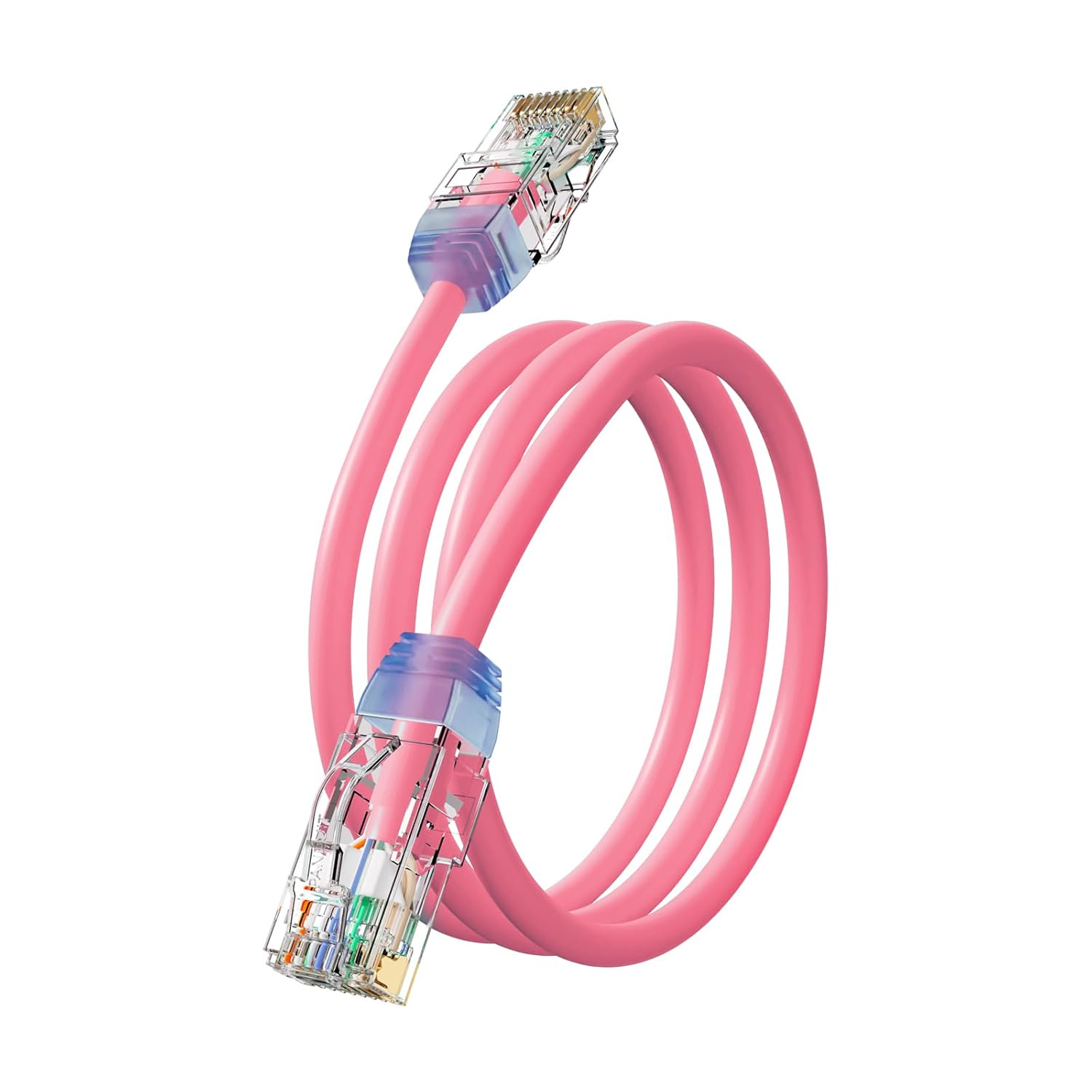 Panduit Cat6A Ethernet Patch Cable, Shielded Snagless RJ45 Internet Computer Network Patch Cable for Router, Modem, Switch, Gaming Consoles, Streaming Devices (Pink, 2M)