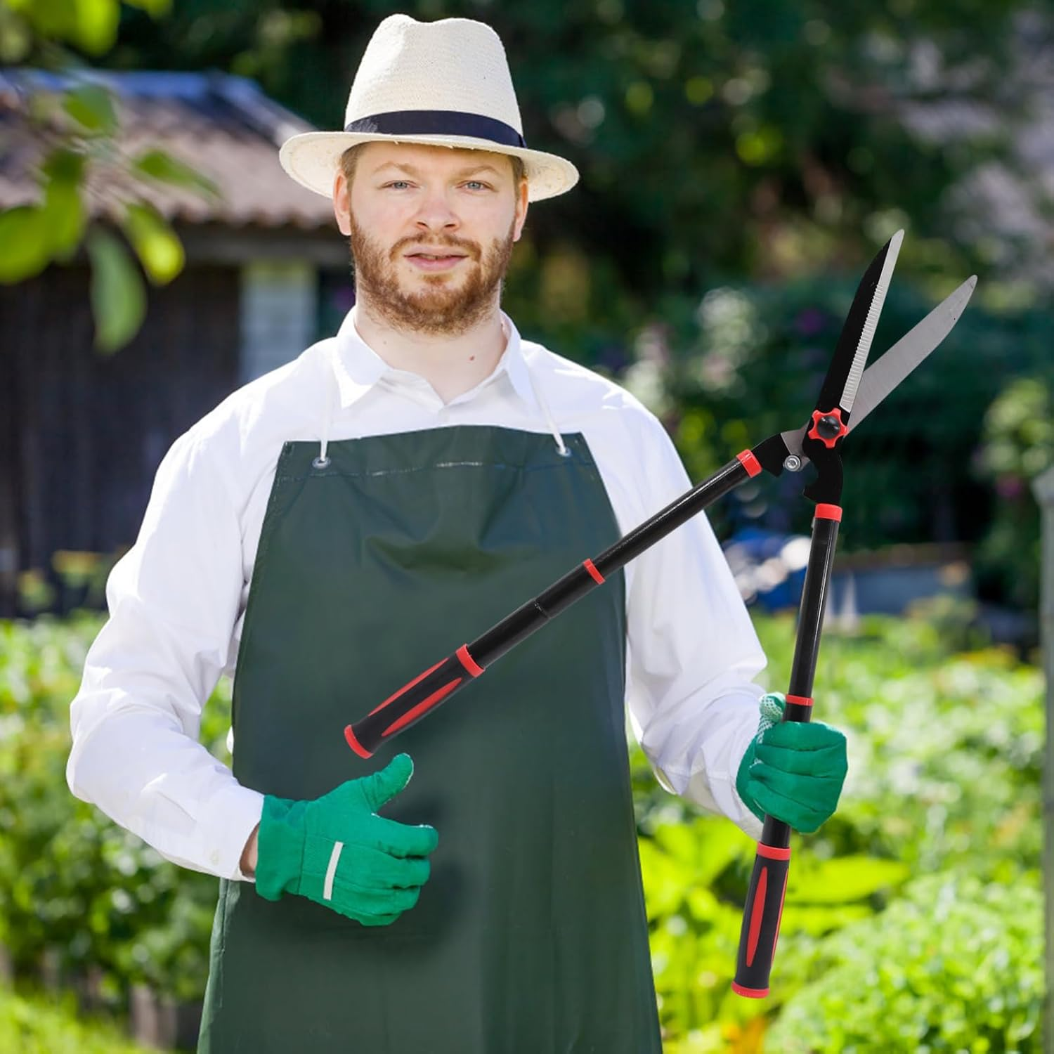 UPKOCH Manual Hedge Trimmer Angle Design Retractable Pruning Shears Gardening Tools for Trimming Shrubs Hedges and Bushes image number 5