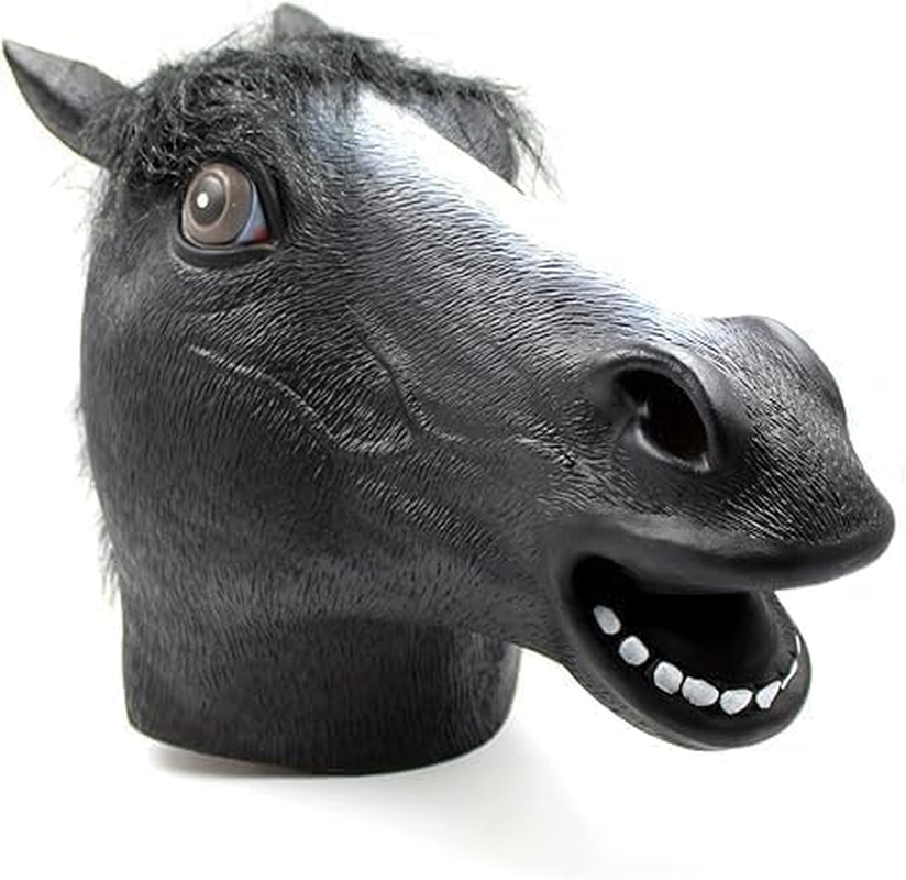 Horse Mask Party Dress up Horse Head Masks for Adults Men Masquerade (Black,1Pcs)