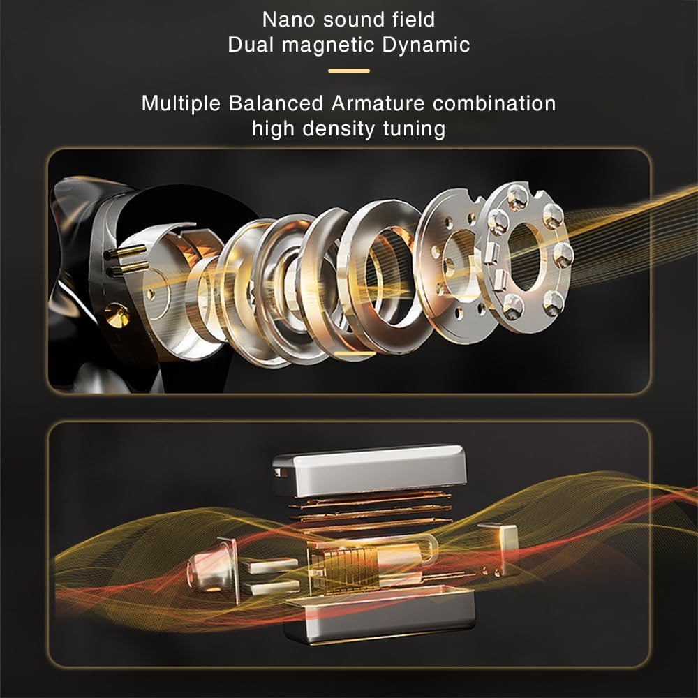 Hifi Kingdom ND-001 Hybrid (1DD+4BA) Wired In-Ear Monitor with Black Mic image number 5